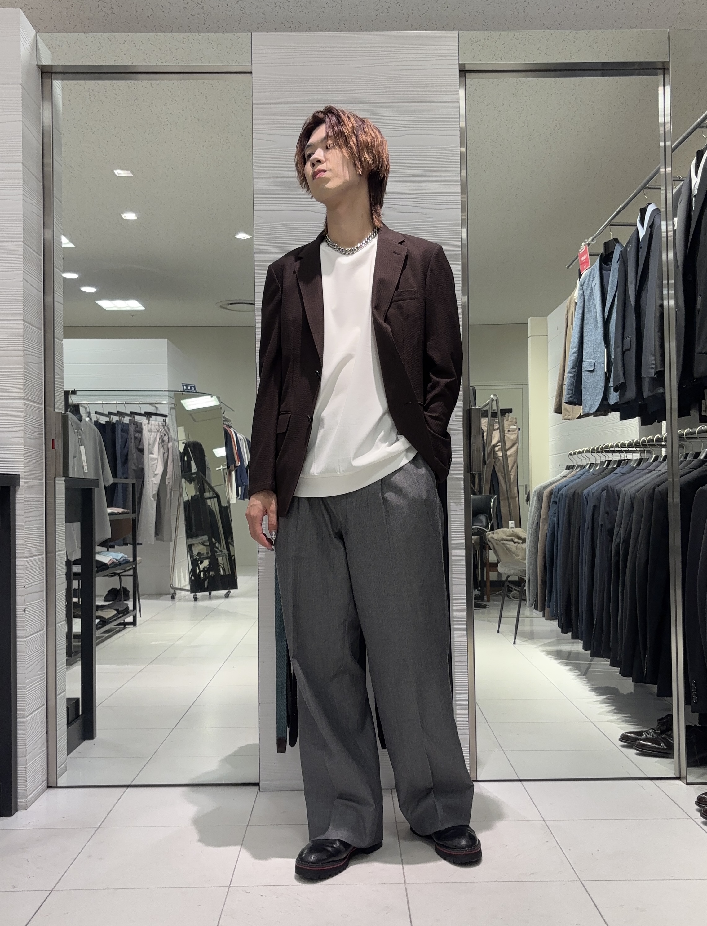 こうへいさんの「TAKEO KIKUCHI｜【接触冷感】アイスクリアコットン Tシャツ」を使ったコーディネート