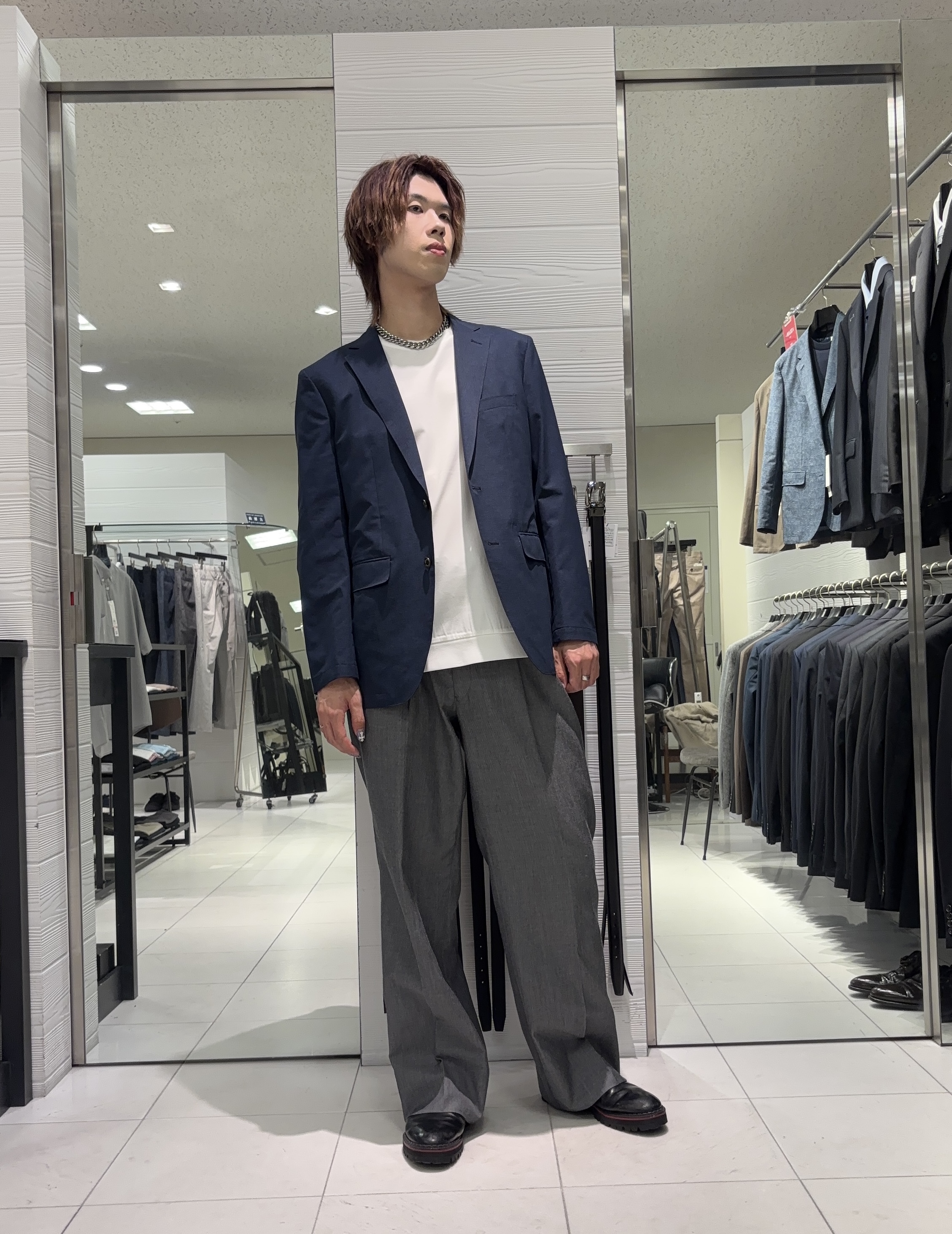 こうへいさんの「TAKEO KIKUCHI｜【接触冷感】アイスクリアコットン Tシャツ」を使ったコーディネート
