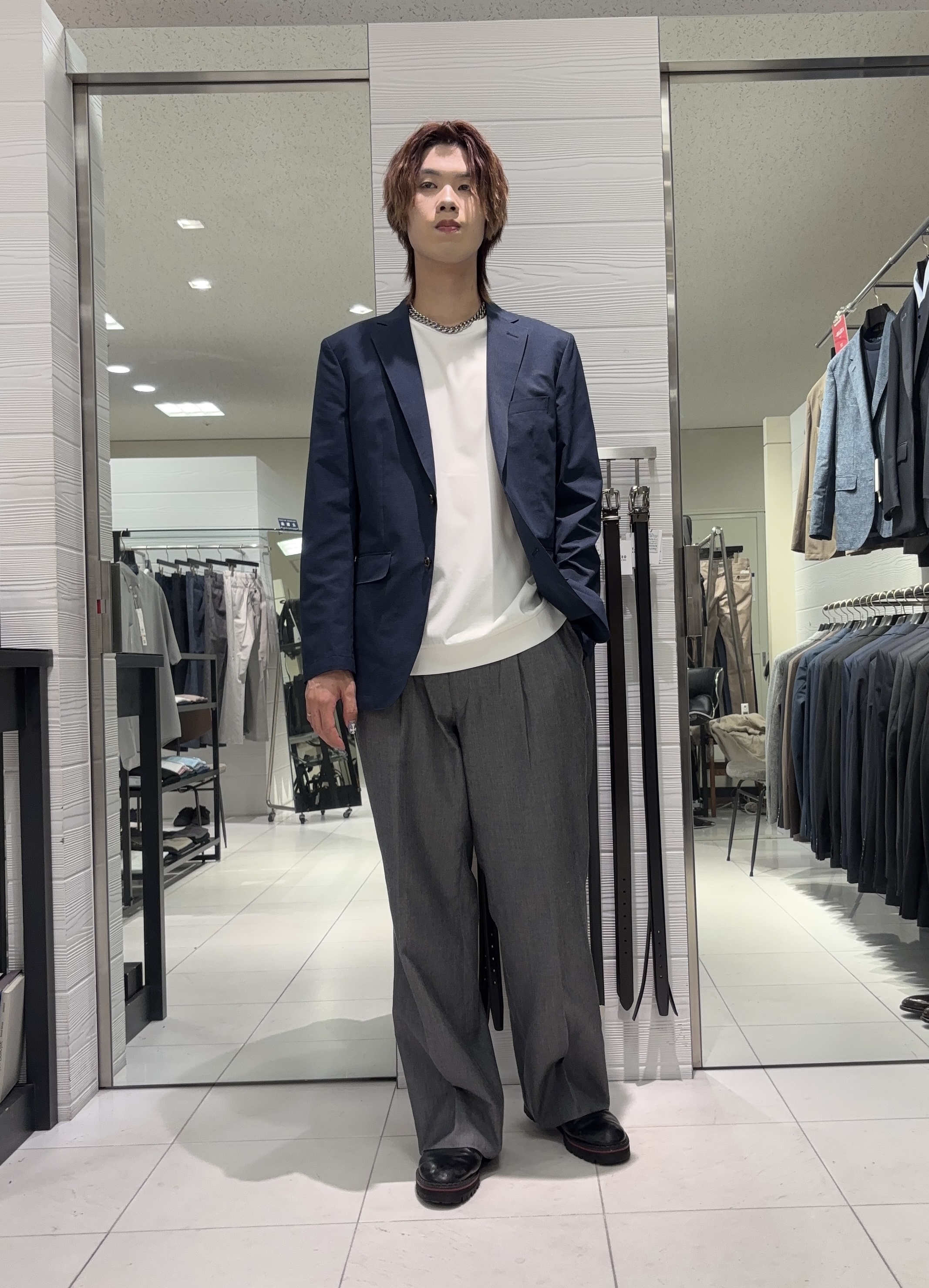 こうへいさんの「TAKEO KIKUCHI｜【接触冷感】アイスクリアコットン Tシャツ」を使ったコーディネート