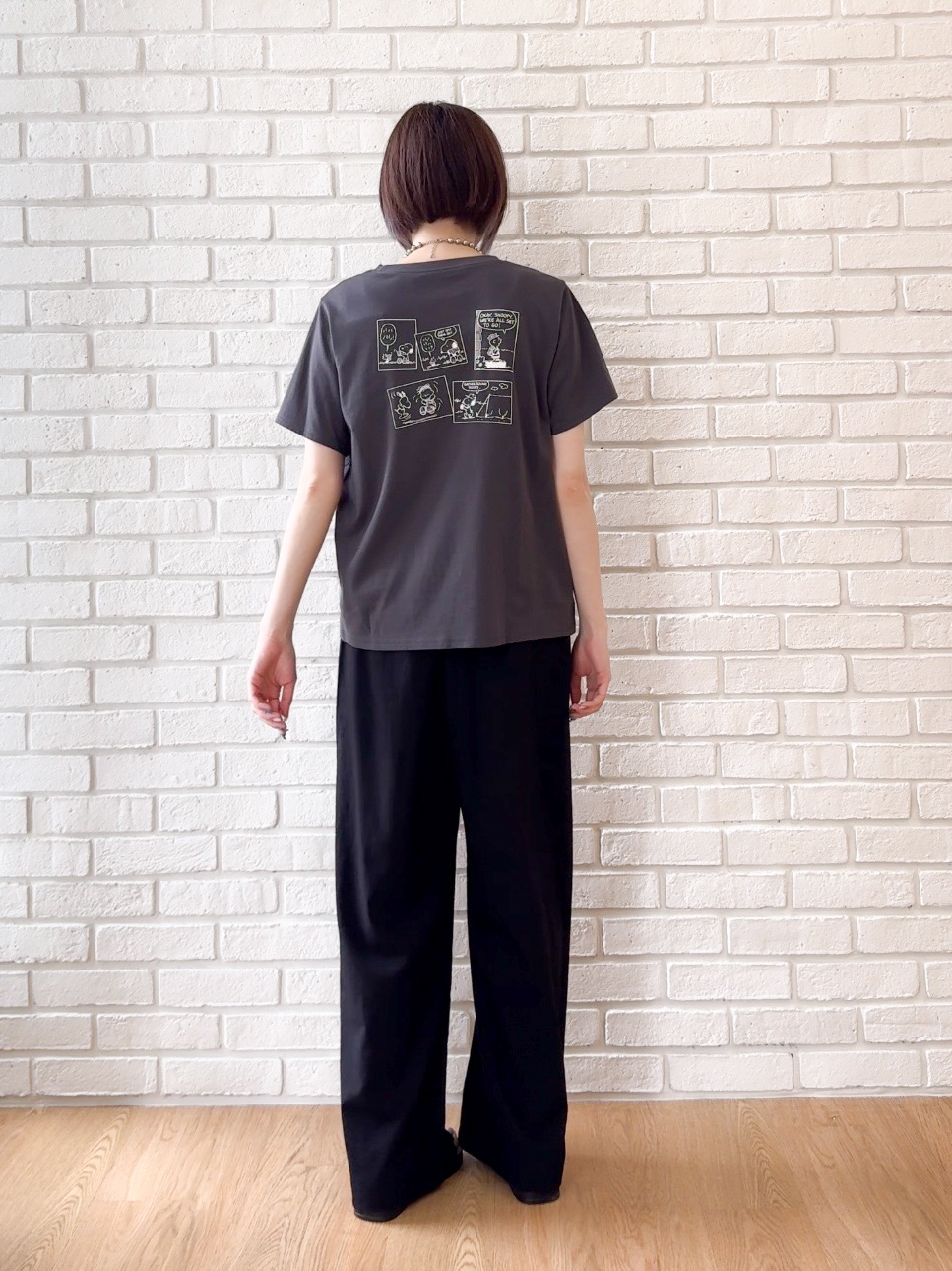 𝐜𝐡𝐢𝐤𝐚さんの「SHOO･LA･RUE｜【PEANUTS】ひんやりプリントTシャツ」を使ったコーディネート