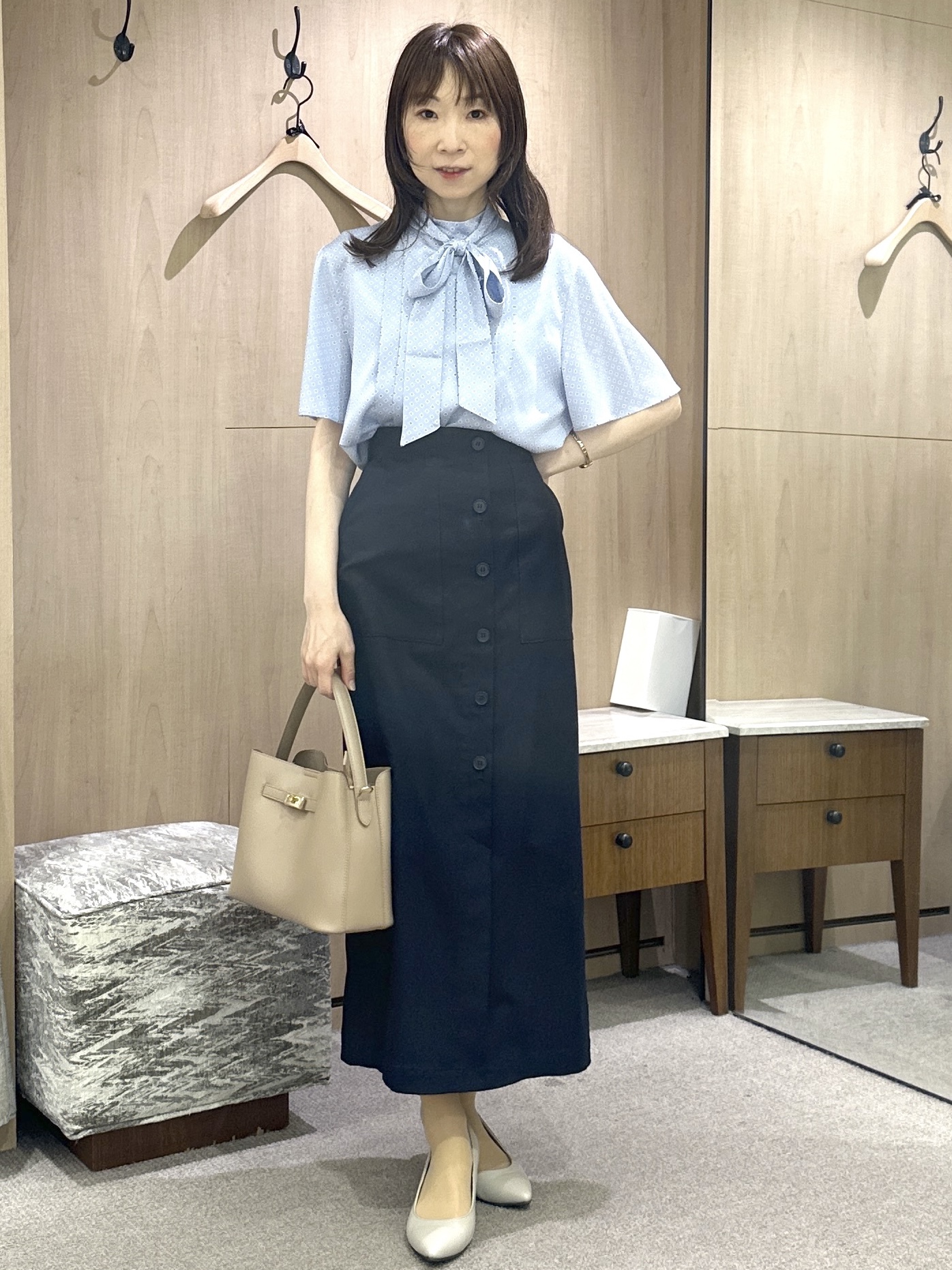 Miwaさんの「UNTITLED｜ダイヤジオメプリントブラウス」を使ったコーディネート