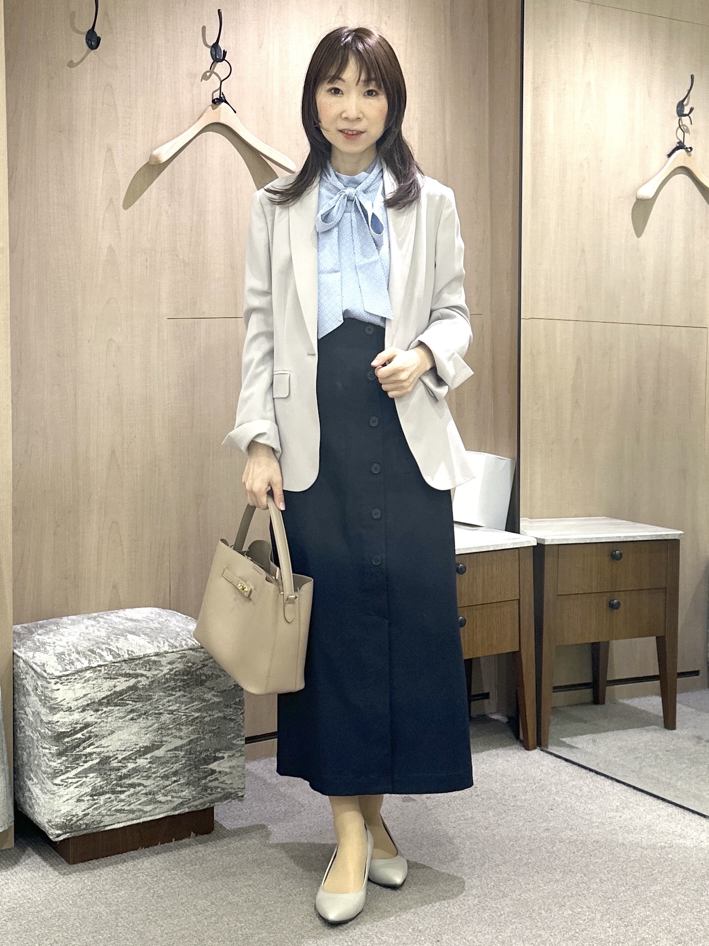 Miwaさんの「UNTITLED｜ダイヤジオメプリントブラウス」を使ったコーディネート