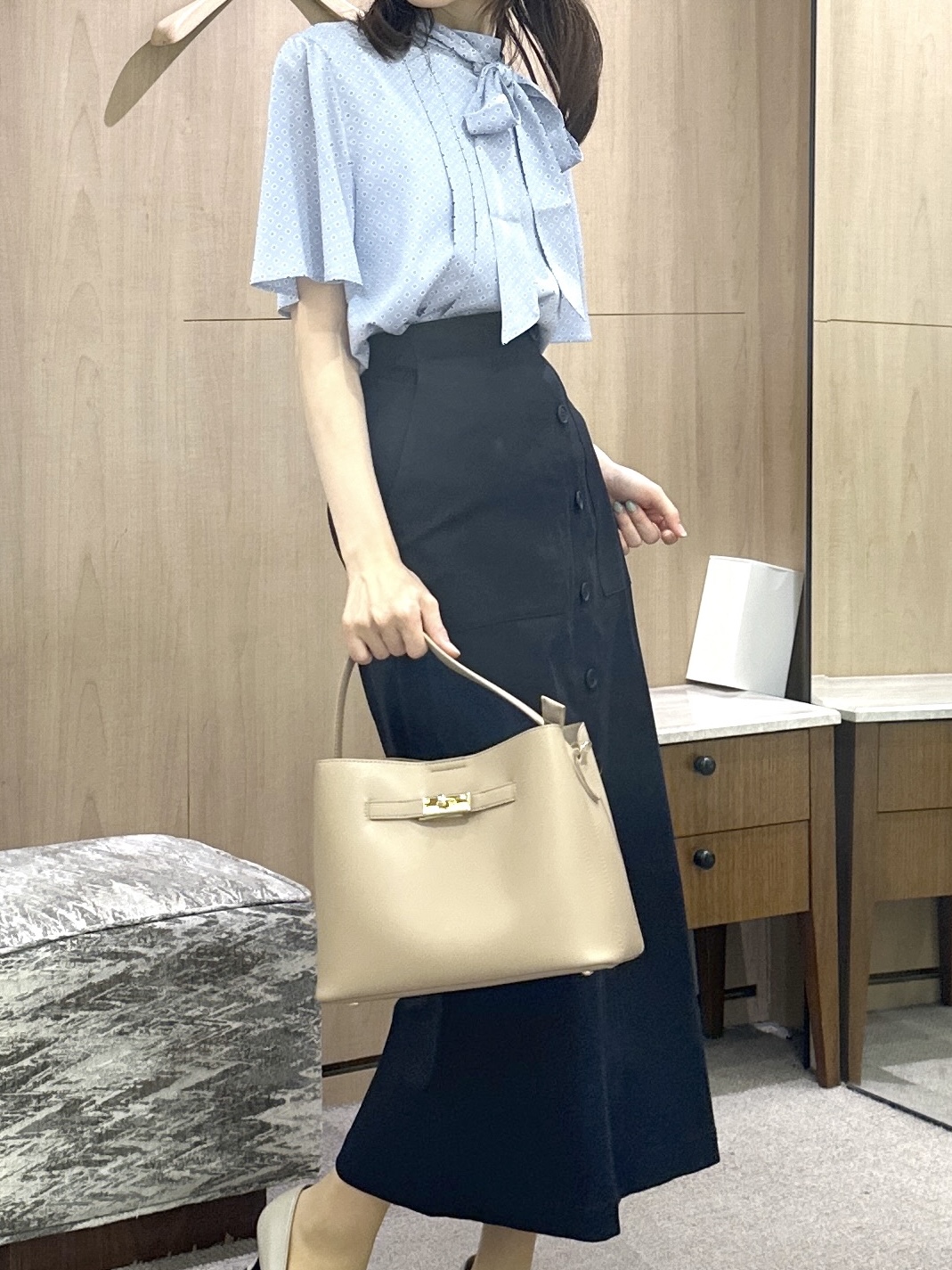 Miwaさんの「UNTITLED｜ダイヤジオメプリントブラウス」を使ったコーディネート