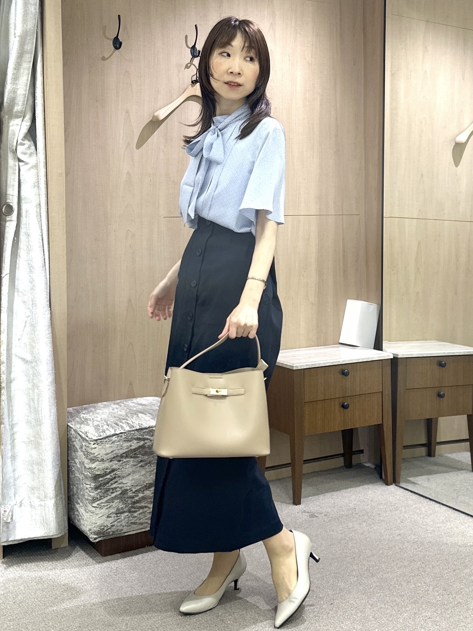 Miwaさんの「UNTITLED｜ダイヤジオメプリントブラウス」を使ったコーディネート