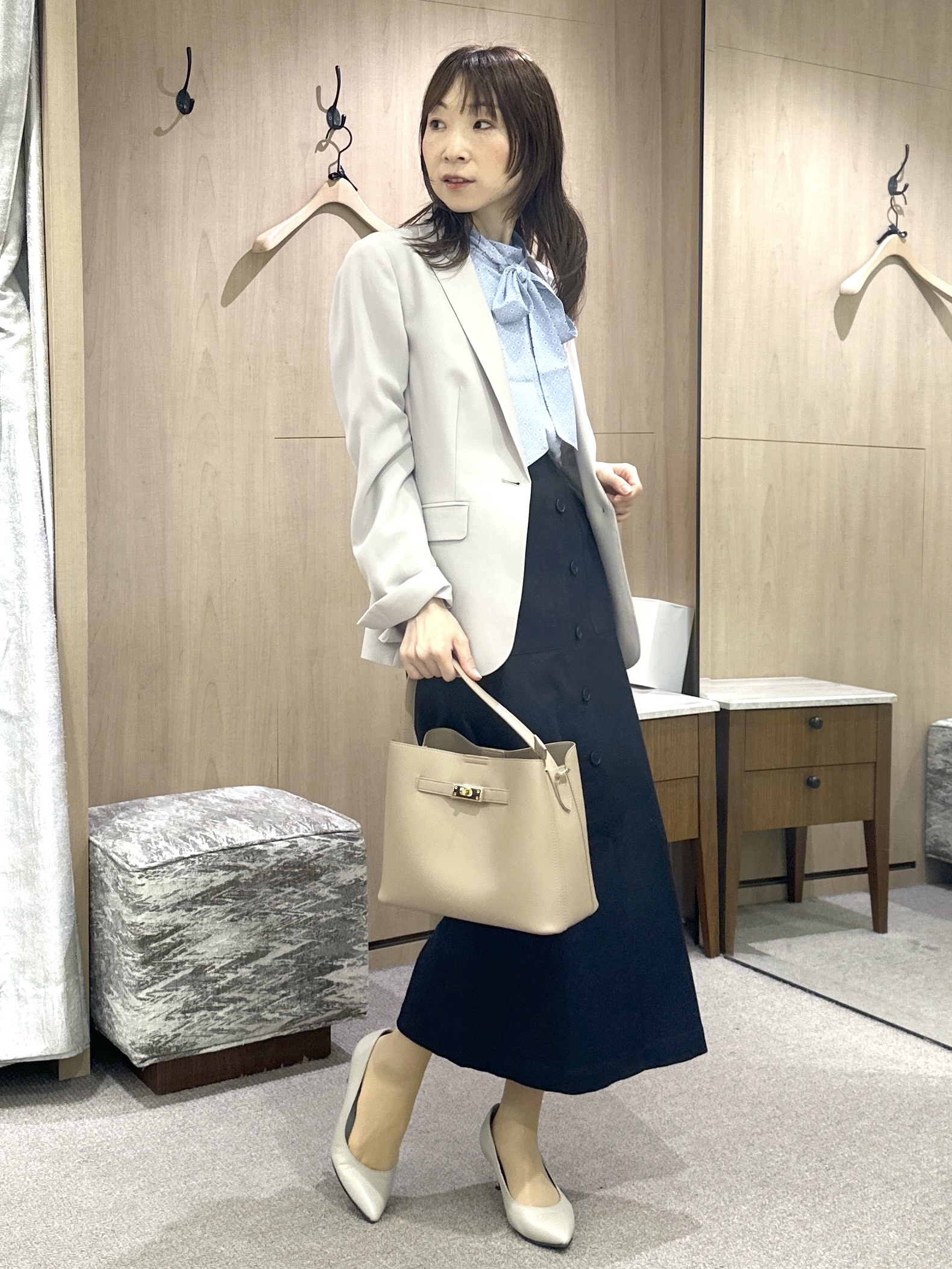 Miwaさんの「UNTITLED｜ダイヤジオメプリントブラウス」を使ったコーディネート
