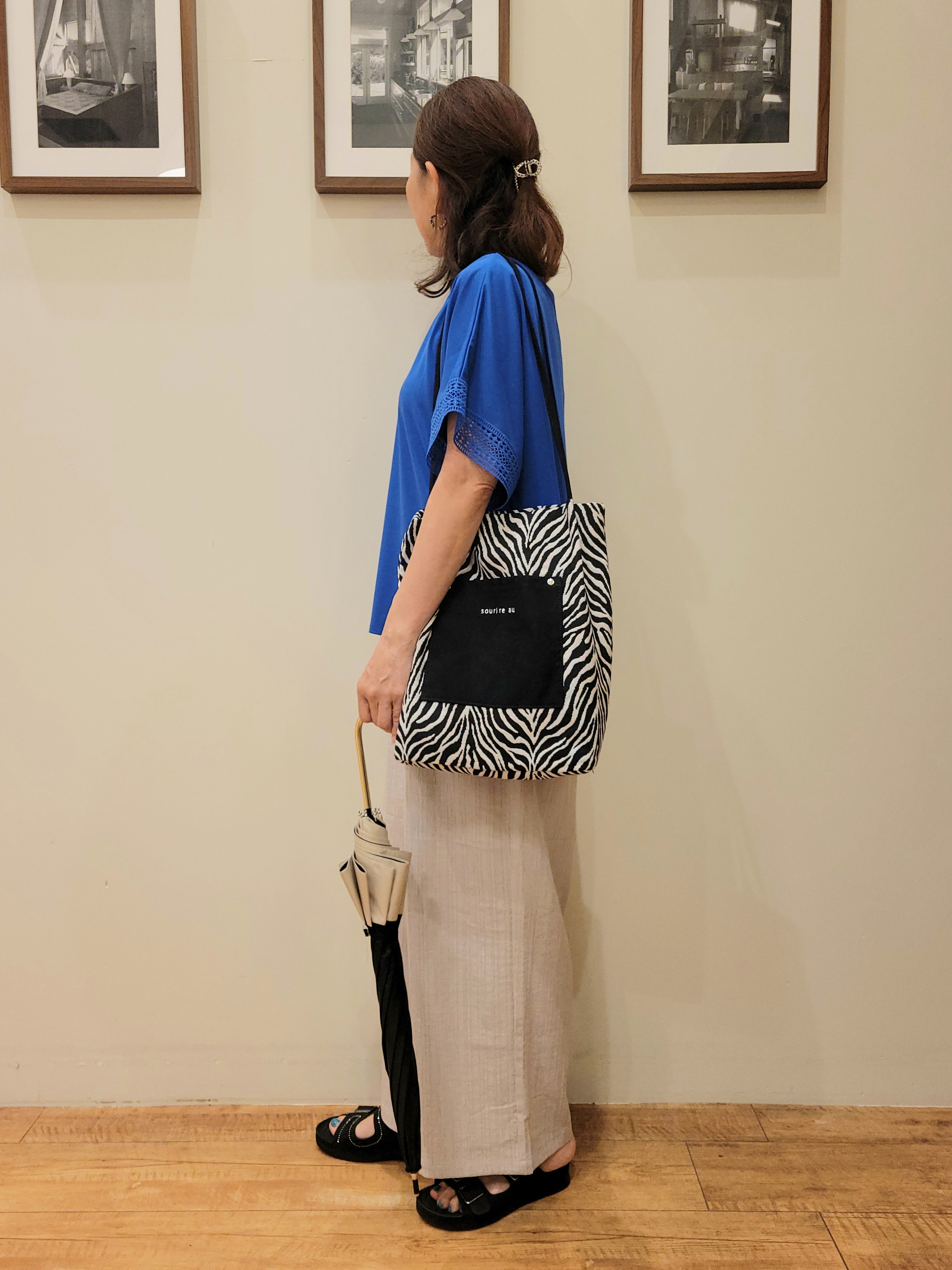ユウさんの「SHOO･LA･RUE｜【ひんやり/UV】お袖レースが上品 ゆったりとろみトップス」を使ったコーディネート