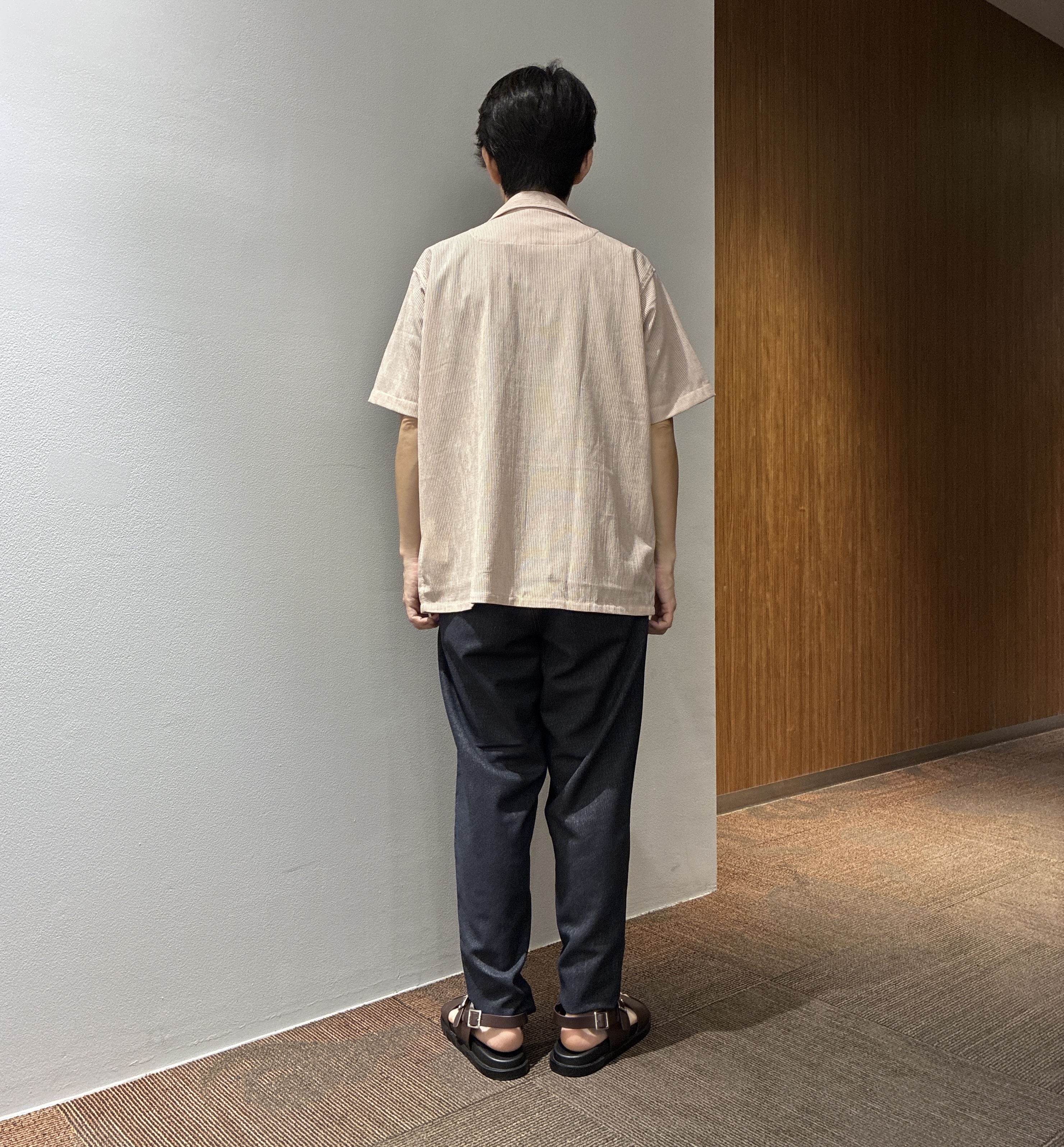 わいずみさんの「TAKEO KIKUCHI｜【通気性】トリコットサッカー オープンカラー シャツ」を使ったコーディネート