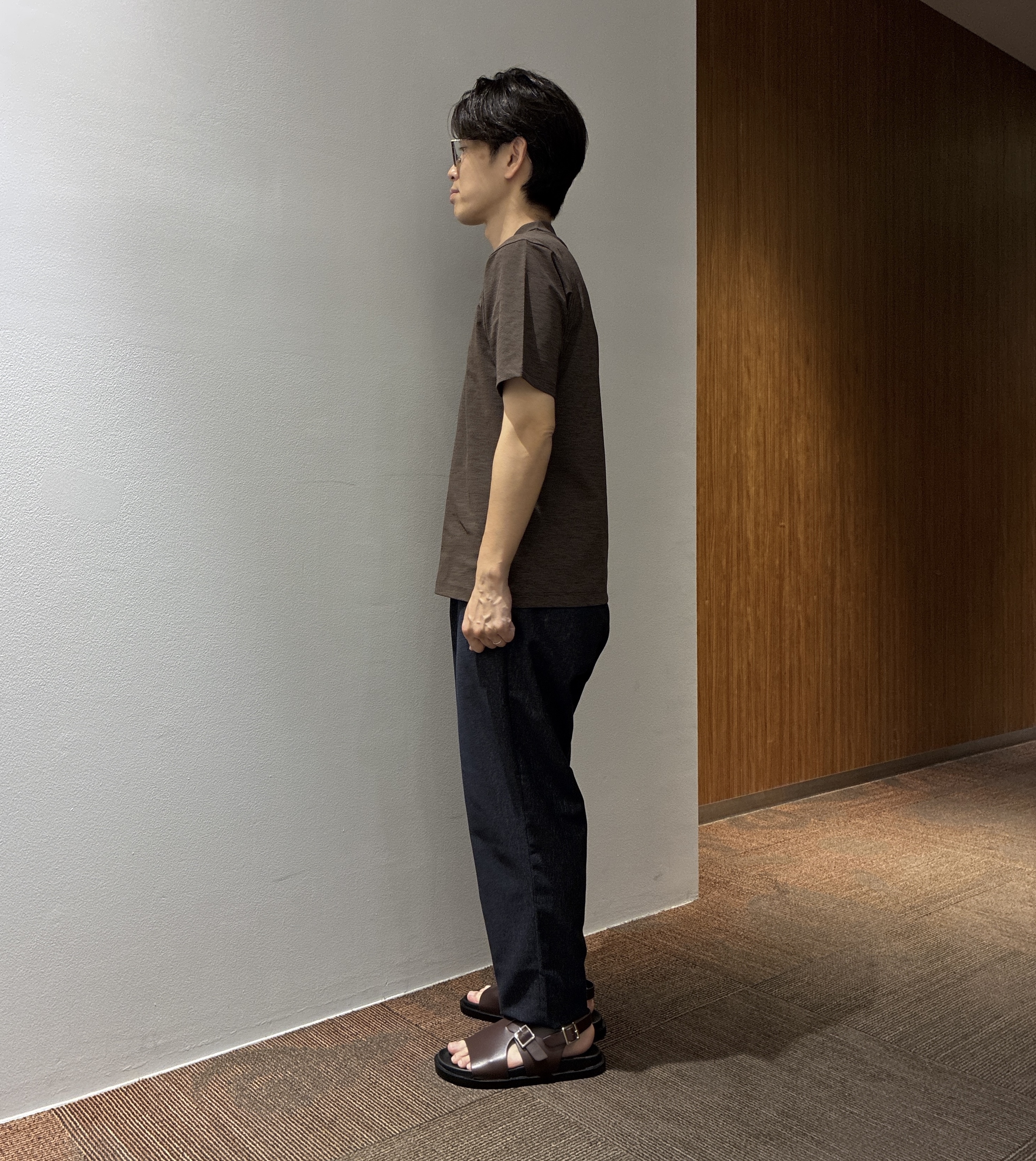 わいずみさんの「TAKEO KIKUCHI｜【通気性】トリコットサッカー オープンカラー シャツ」を使ったコーディネート
