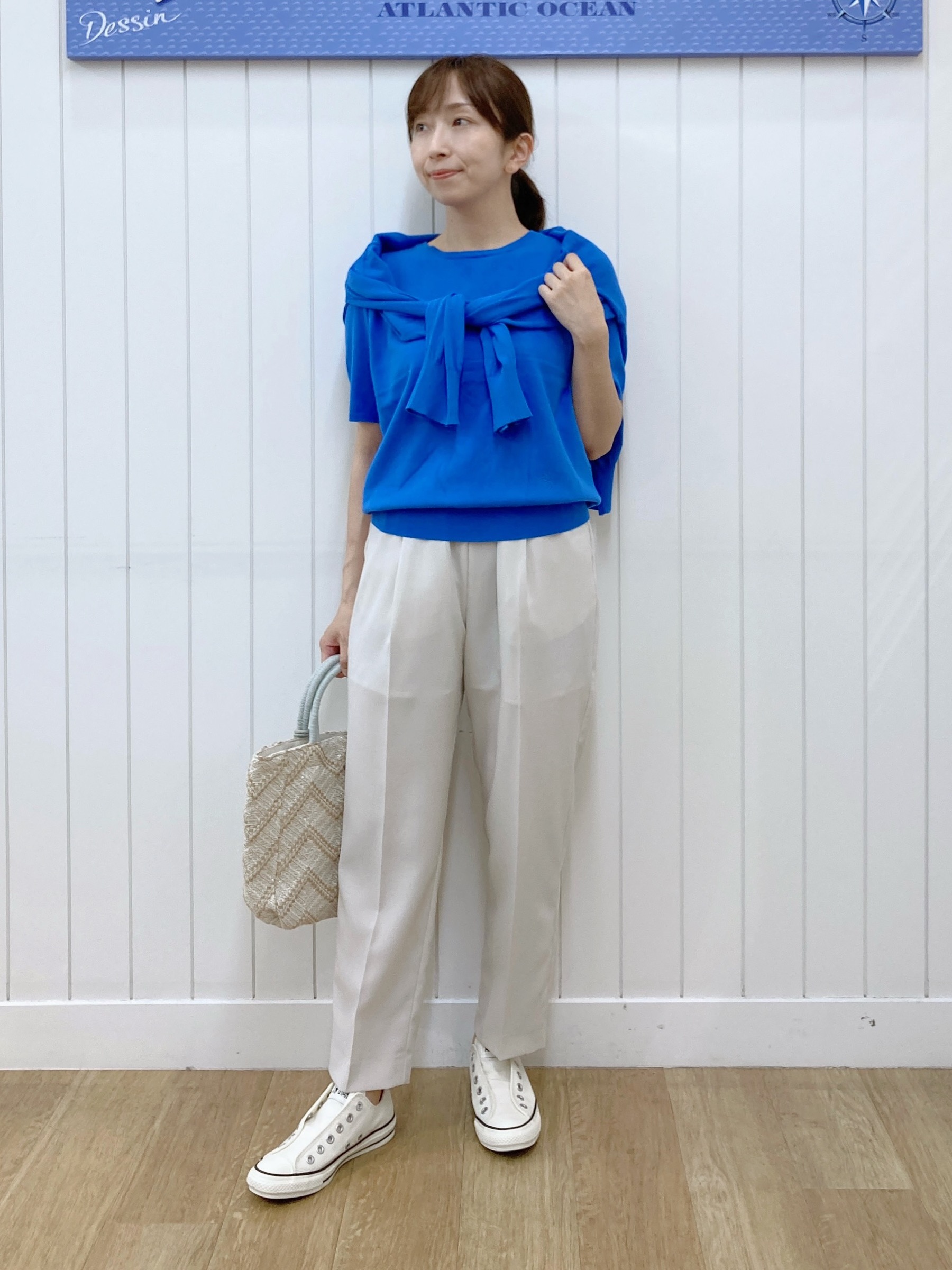 yoshiさんの「Dessin｜【9色展開/接触冷感/UVカット】ドライタッチサマーニットT」を使ったコーディネート