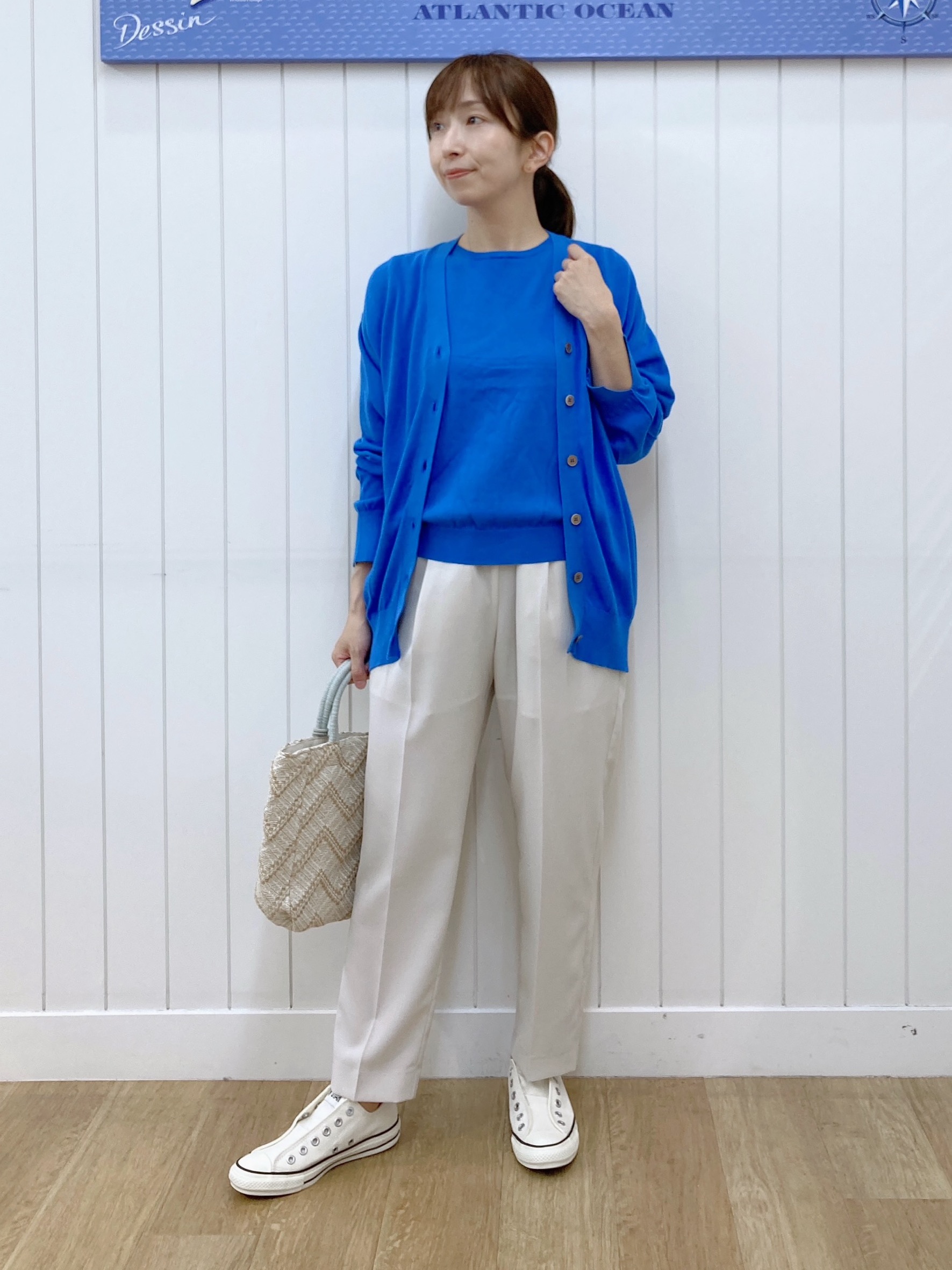 yoshiさんの「Dessin｜【9色展開/接触冷感/UVカット】ドライタッチサマーニットT」を使ったコーディネート
