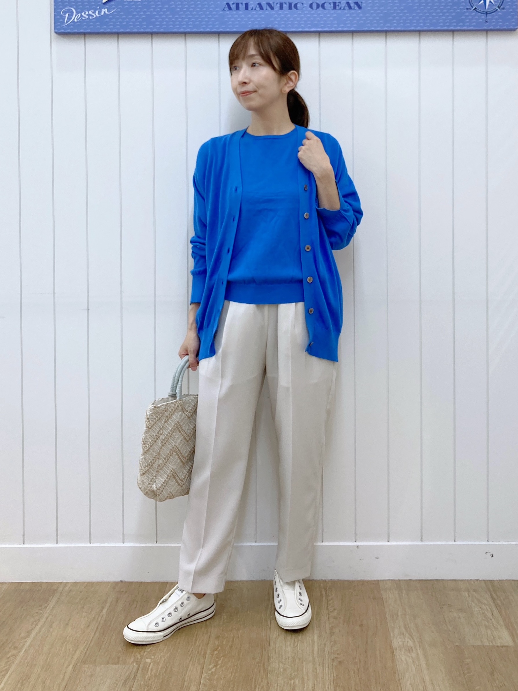 yoshiさんの「Dessin｜【9色展開/接触冷感/UVカット】ドライタッチサマーニットT」を使ったコーディネート