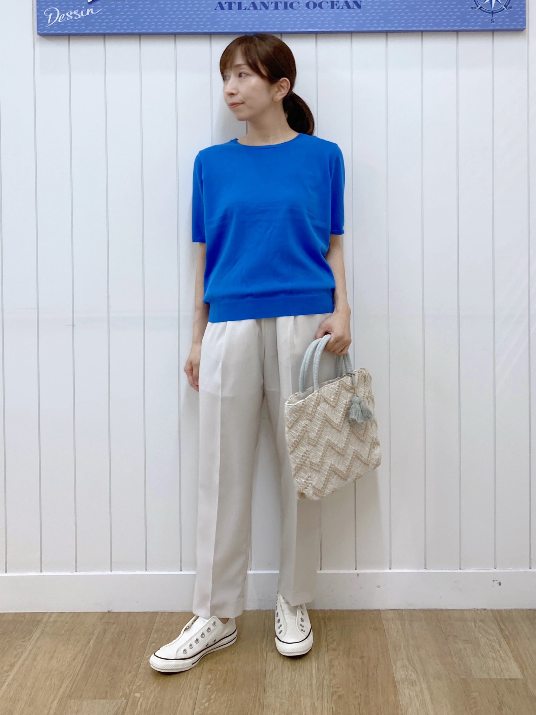 yoshiさんの「Dessin｜【9色展開/接触冷感/UVカット】ドライタッチサマーニットT」を使ったコーディネート