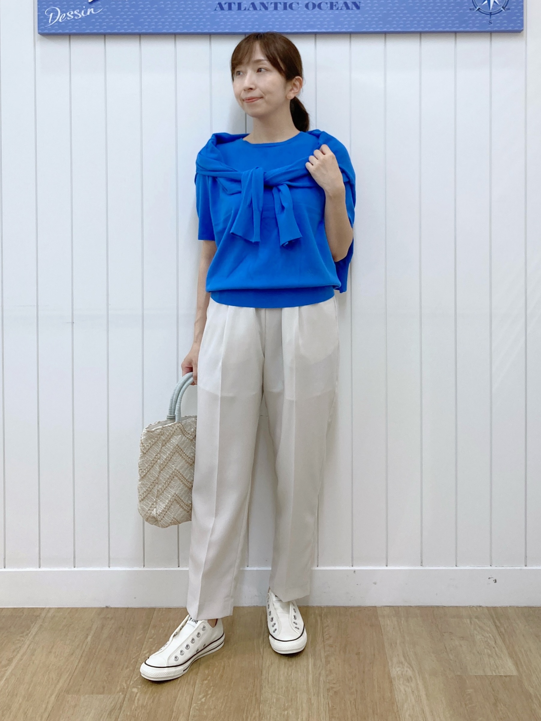 yoshiさんの「Dessin｜【9色展開/接触冷感/UVカット】ドライタッチサマーニットT」を使ったコーディネート