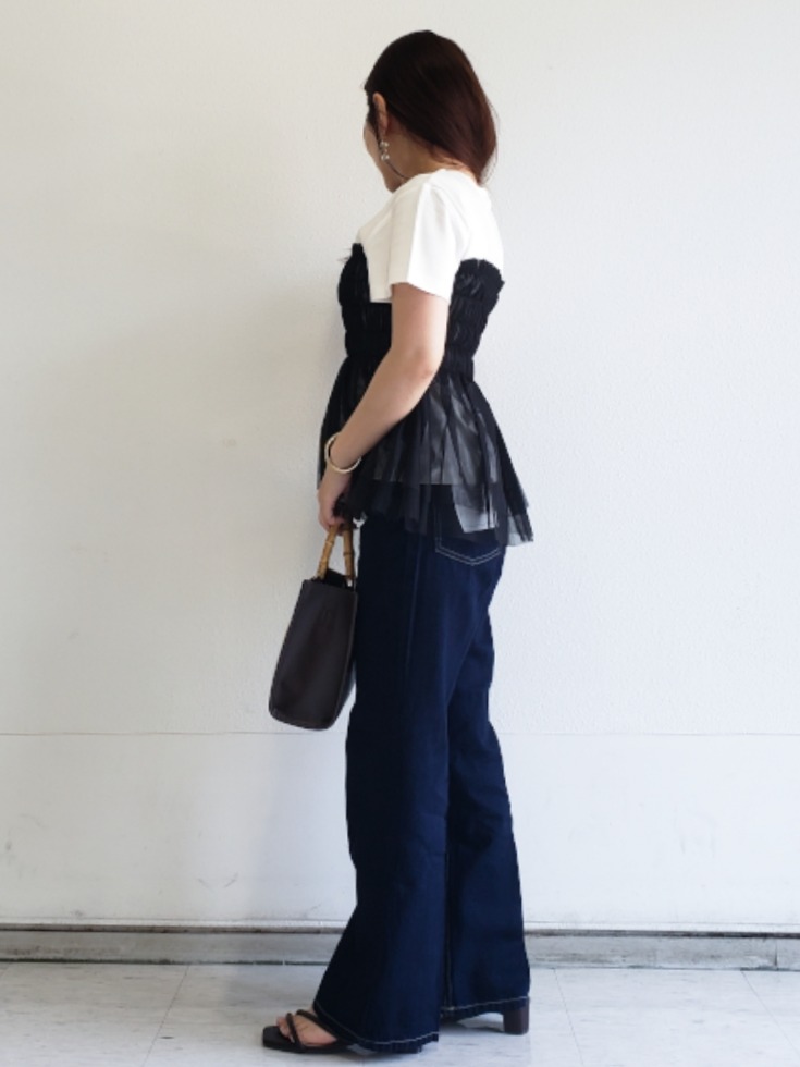 Riaさんの「index｜チュールペプラムトップス【洗濯機OK／接触冷感／UVケア】」を使ったコーディネート