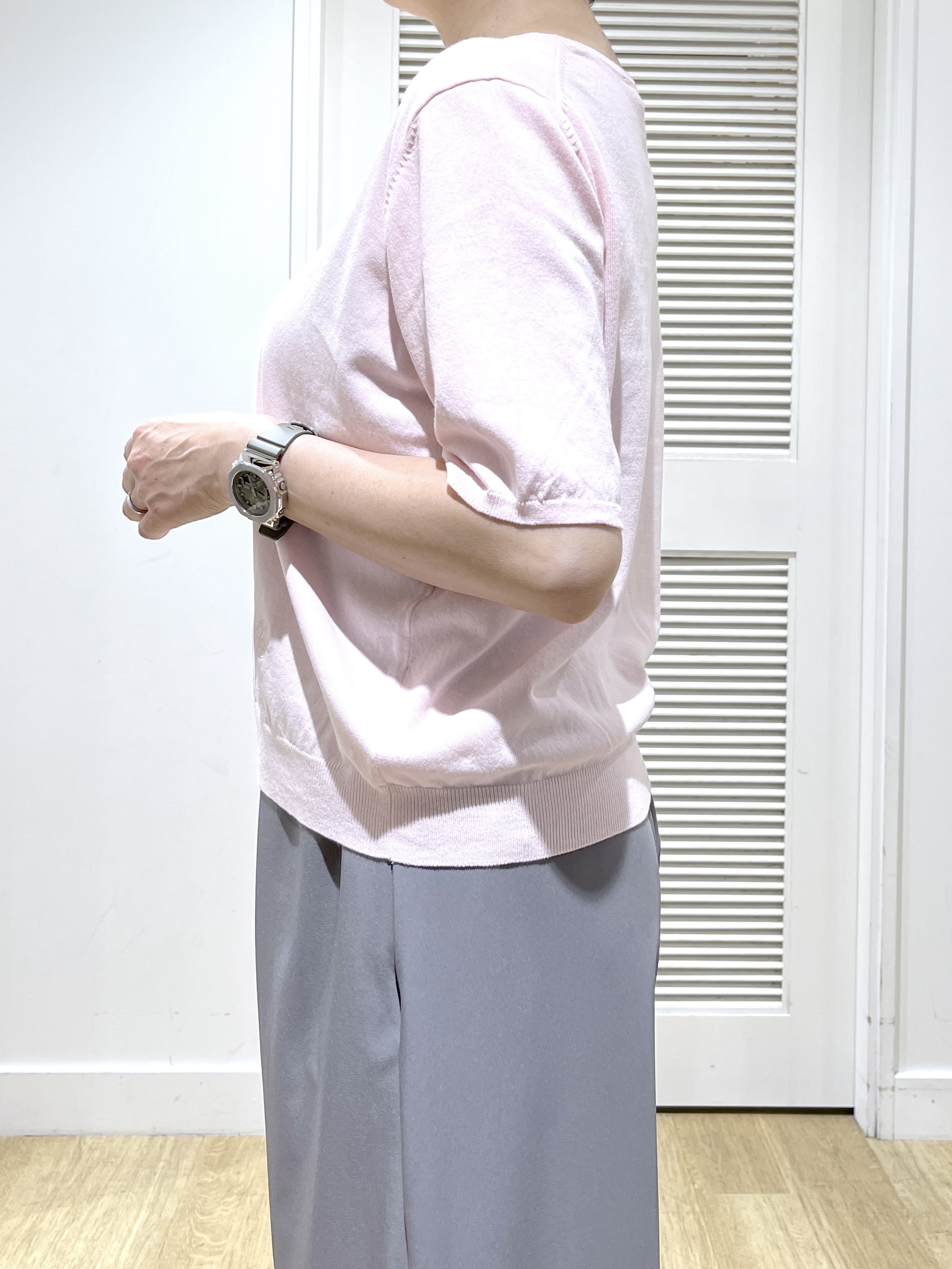 Miyazakiさんの「Dessin｜【9色展開/接触冷感/UVカット】ドライタッチサマーニットT」を使ったコーディネート