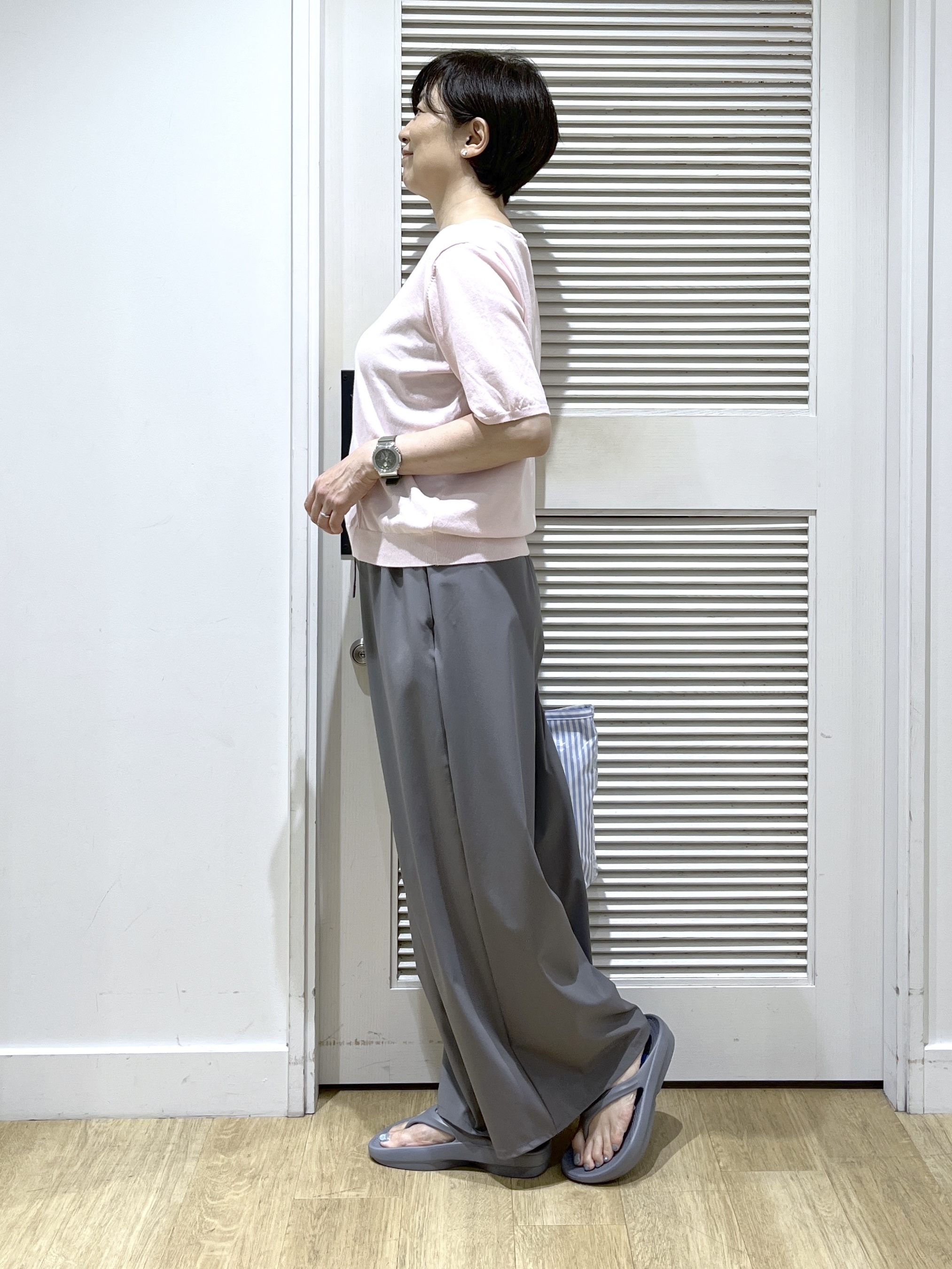 Miyazakiさんの「Dessin｜【9色展開/接触冷感/UVカット】ドライタッチサマーニットT」を使ったコーディネート
