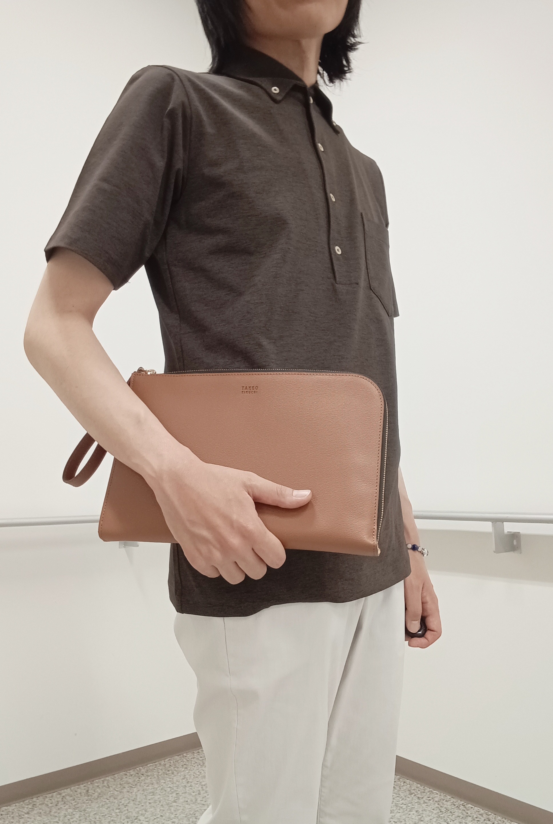 moritaさんの「TAKEO KIKUCHI｜【汗染み軽減/接触冷感】ビズ ポロシャツ」を使ったコーディネート