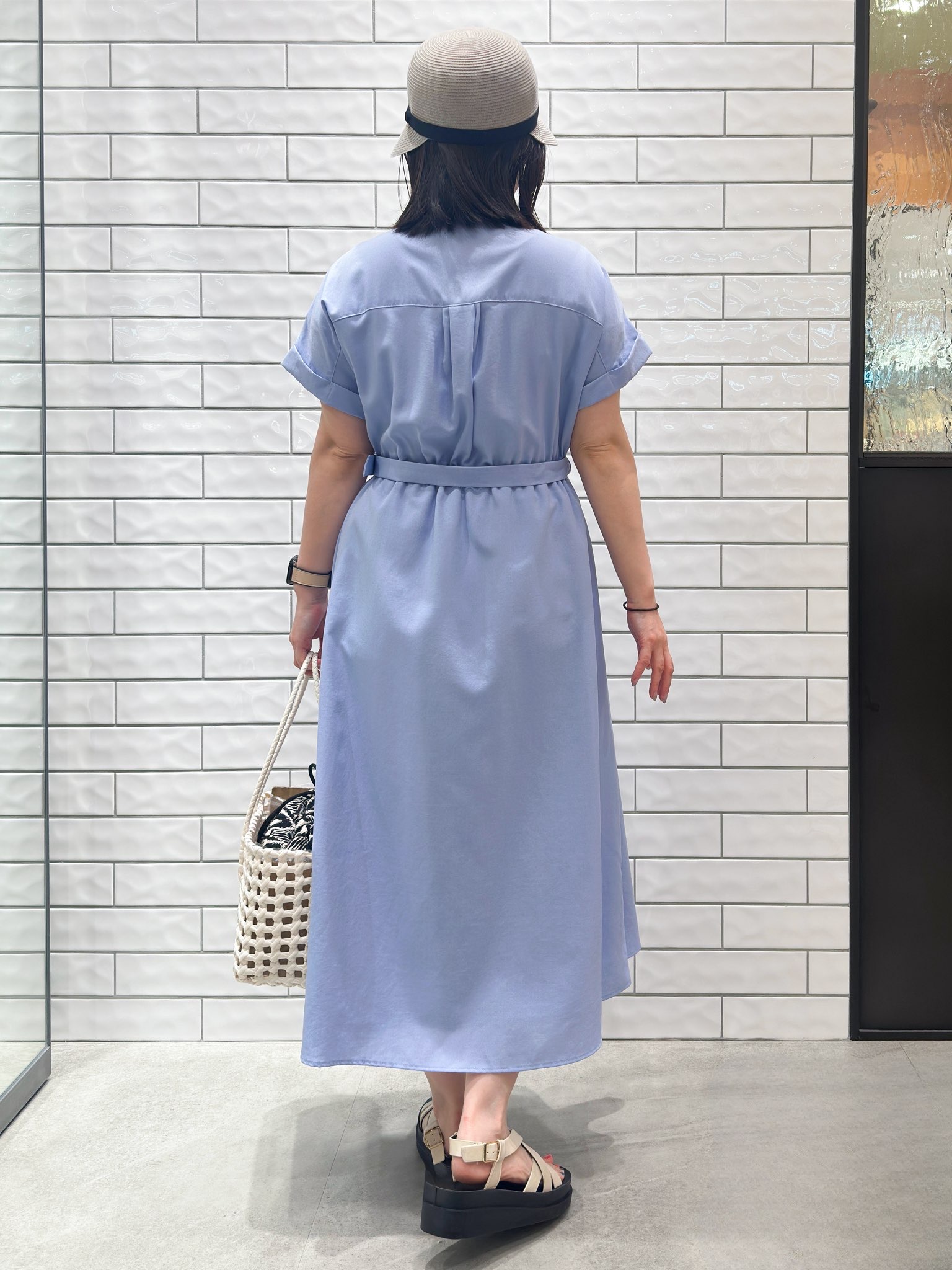 Minさんの「OPAQUE.CLIP｜ダブルポケットスキッパーワンピース【防シワ／洗濯機OK】《XS～3L／6col》」を使ったコーディネート