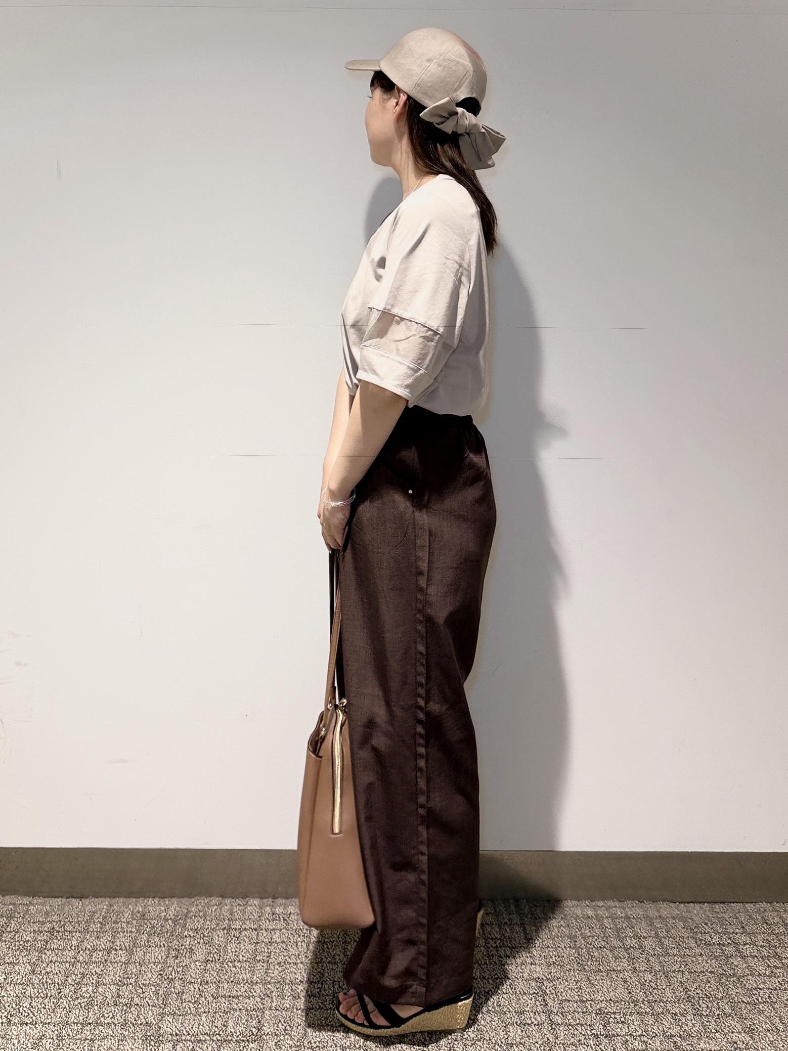 みーさんの「grove｜【吸水速乾・UVカット・接触冷感】シアードッキングランタンスリーブTシャツ」を使ったコーディネート