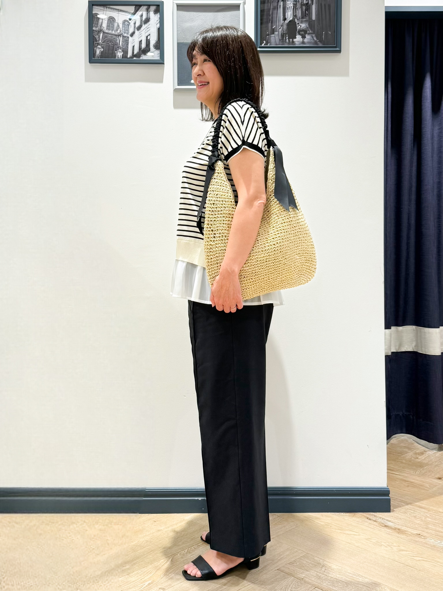 Lilyさんの「grove｜人気デザインが夏verで登場！【体型カバー】裾レイヤードニット」を使ったコーディネート