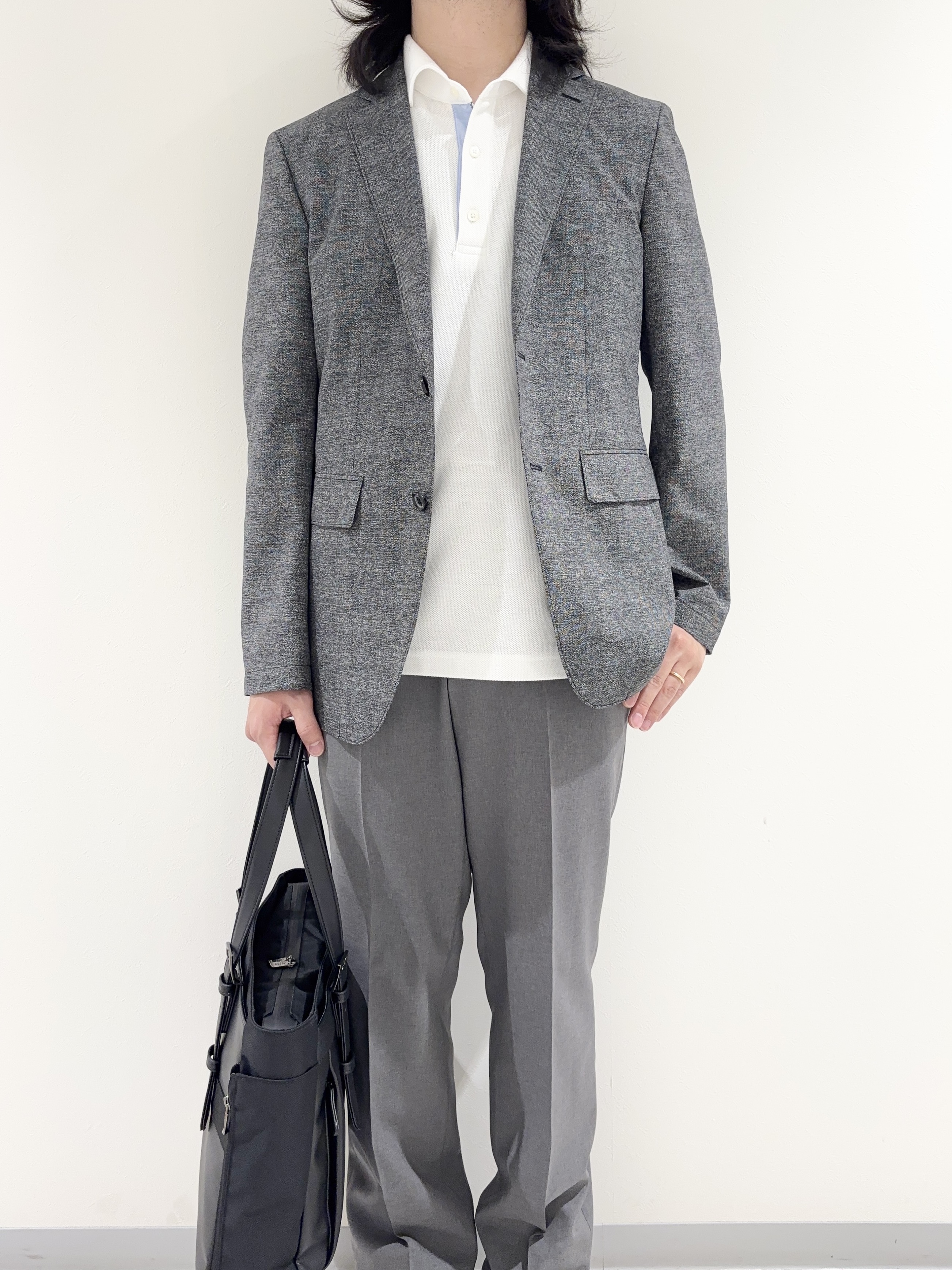 及川さんの「TAKEO KIKUCHI｜【抗菌防臭】COOL DOTS（R）ドビープリント ジャケット」を使ったコーディネート