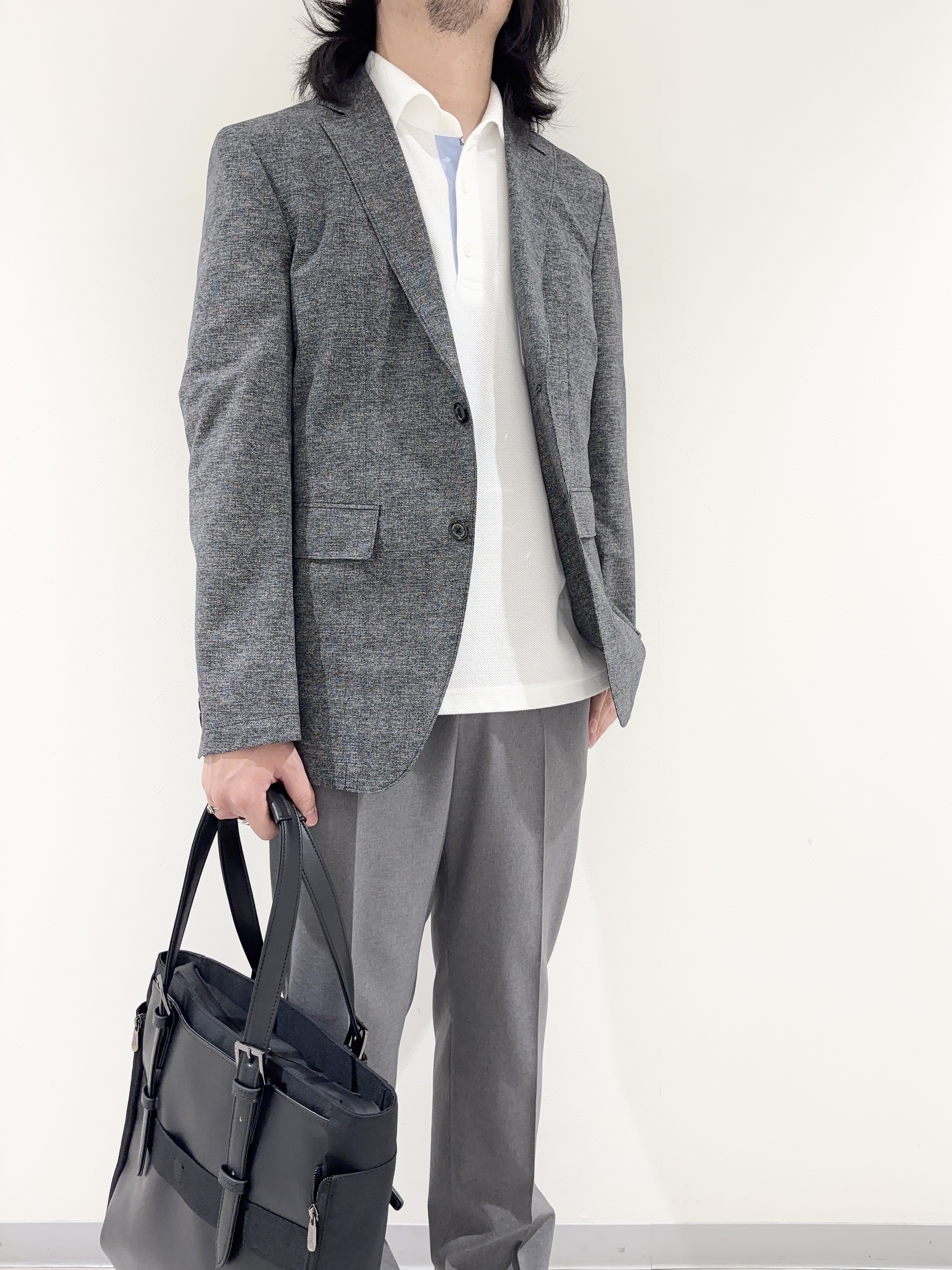 及川さんの「TAKEO KIKUCHI｜【抗菌防臭】COOL DOTS（R）ドビープリント ジャケット」を使ったコーディネート