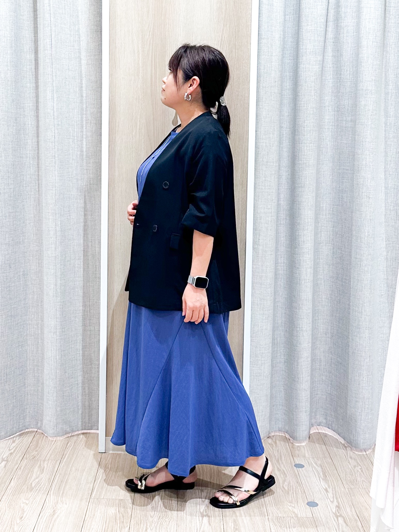 naoさんの「grove｜【洗濯機OK/ひんやり】軽く羽織れるハーフスリーブジャケット」を使ったコーディネート