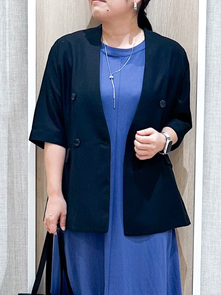 naoさんの「grove｜【洗濯機OK/ひんやり】軽く羽織れるハーフスリーブジャケット」を使ったコーディネート
