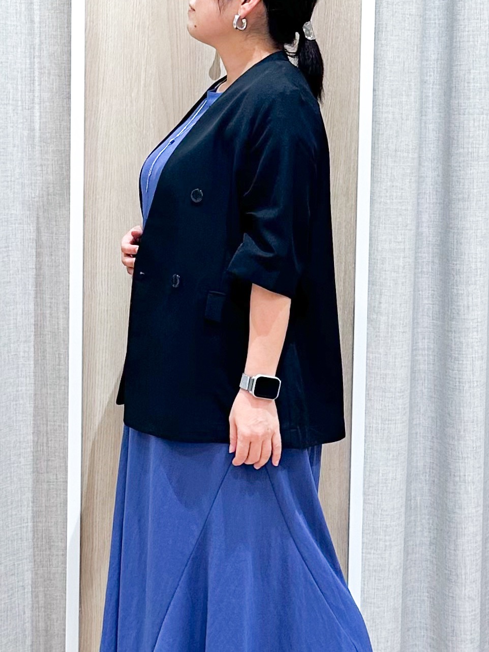 naoさんの「grove｜【洗濯機OK/ひんやり】軽く羽織れるハーフスリーブジャケット」を使ったコーディネート