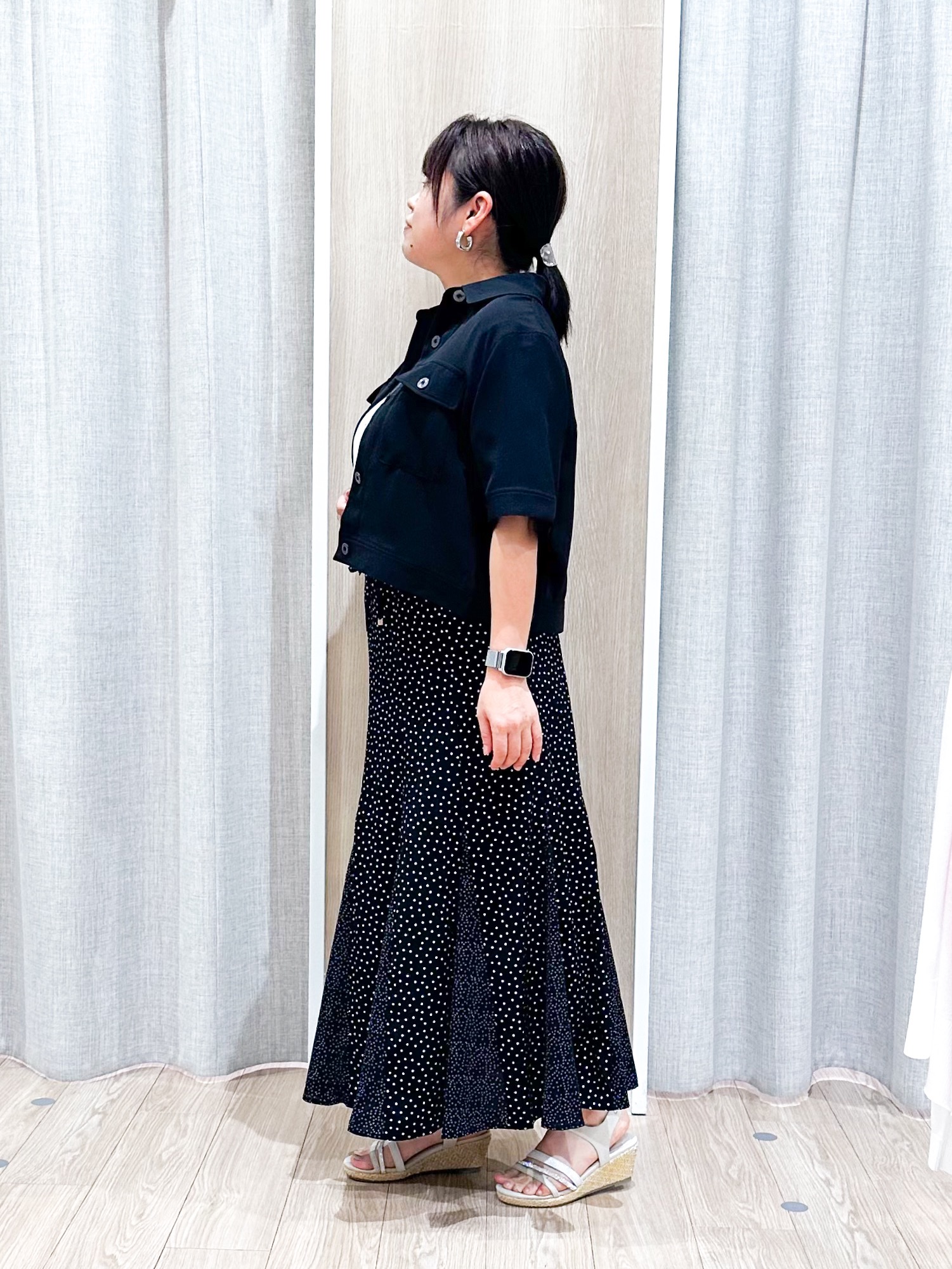 naoさんの「grove｜【吸水速乾・通気性・洗える】衿付きハーフジャケット」を使ったコーディネート