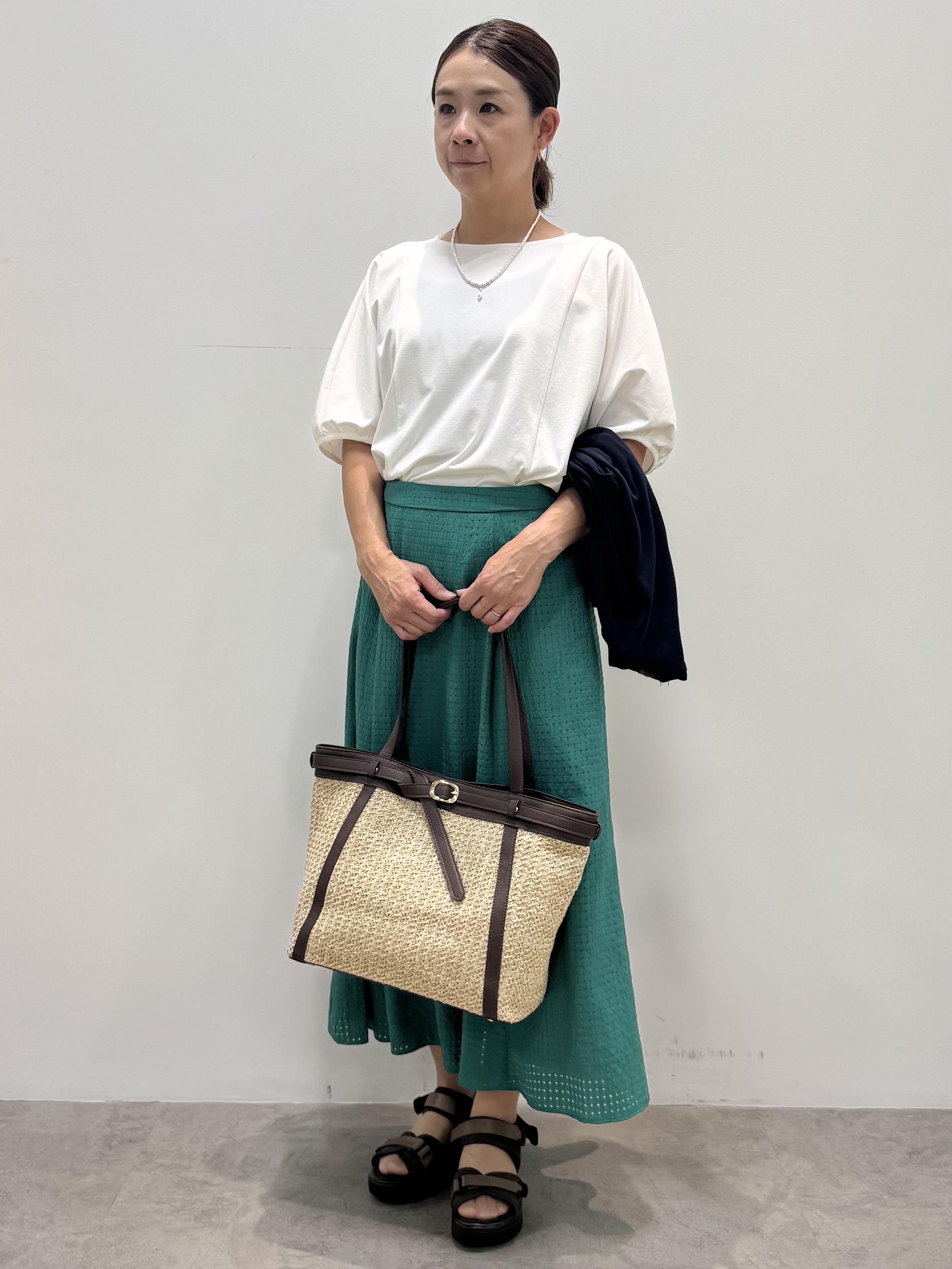 koyaさんの「Reflect｜【UVカット／接触冷感／吸水速乾】ギャザースリーブカットソー」を使ったコーディネート