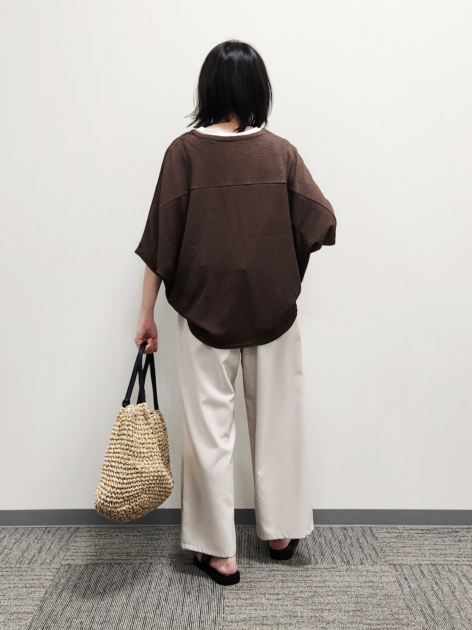 naraさんの「Dessin｜シュリンクジャージ カットソー」を使ったコーディネート
