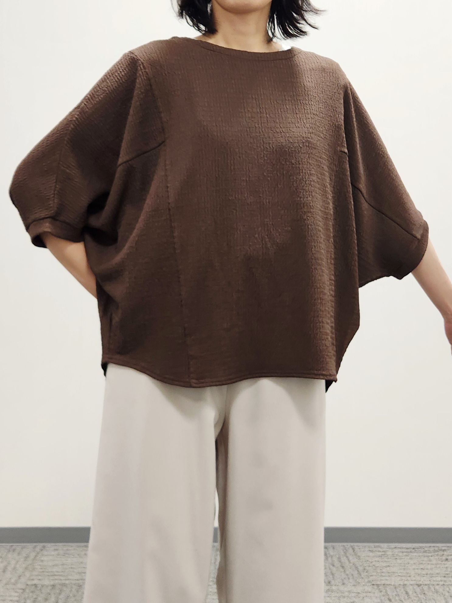 naraさんの「Dessin｜シュリンクジャージ カットソー」を使ったコーディネート