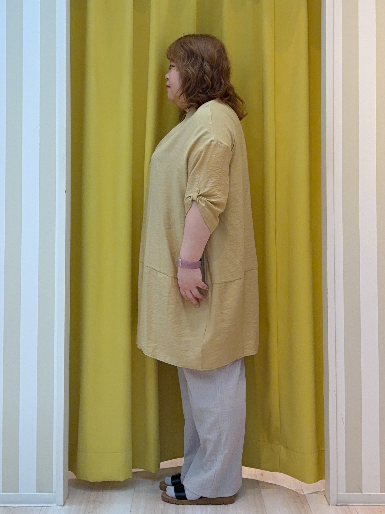 kotoさんさんの「SHOO･LA･RUE｜【ひんやり/S-LL/洗濯機可】体型カバーにも スラブコクーンチュニック」を使ったコーディネート