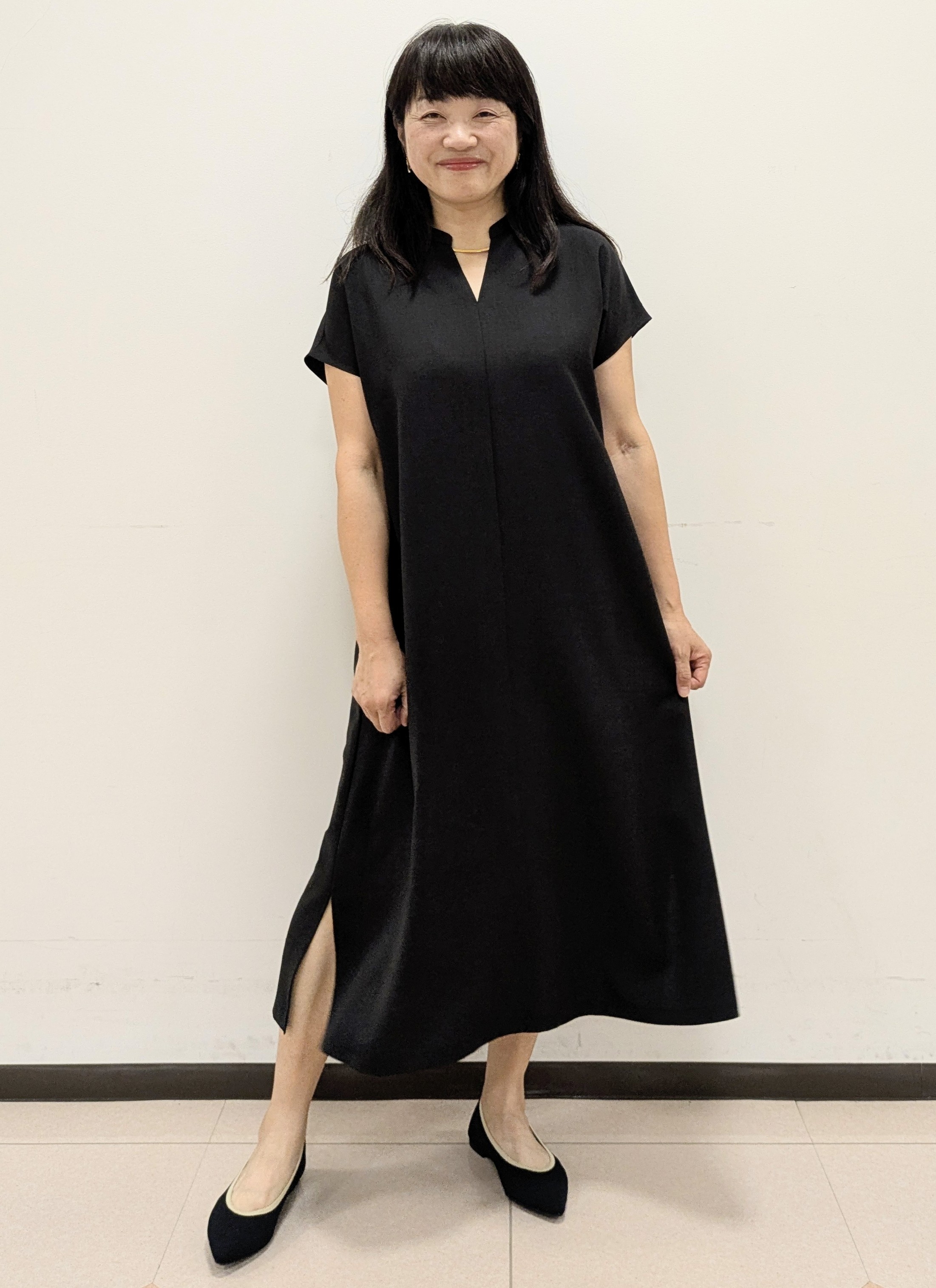 ともさんの「UNTITLED｜【UV/接触冷感/遮熱/通気性】スラブバンドカラーワンピース」を使ったコーディネート