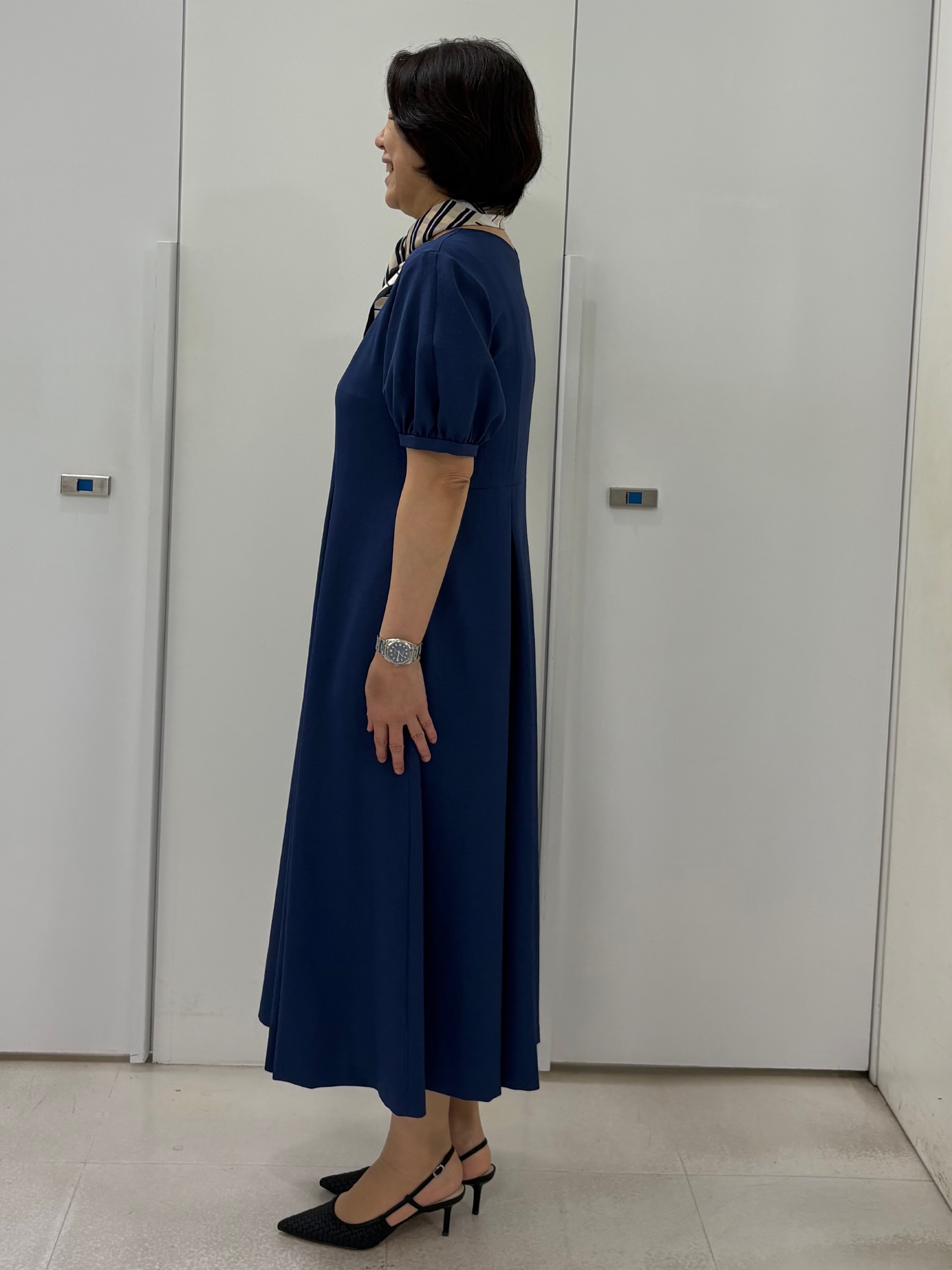 hIさんの「COUP DE CHANCE｜【手洗い可／日本製】サックワンピース」を使ったコーディネート