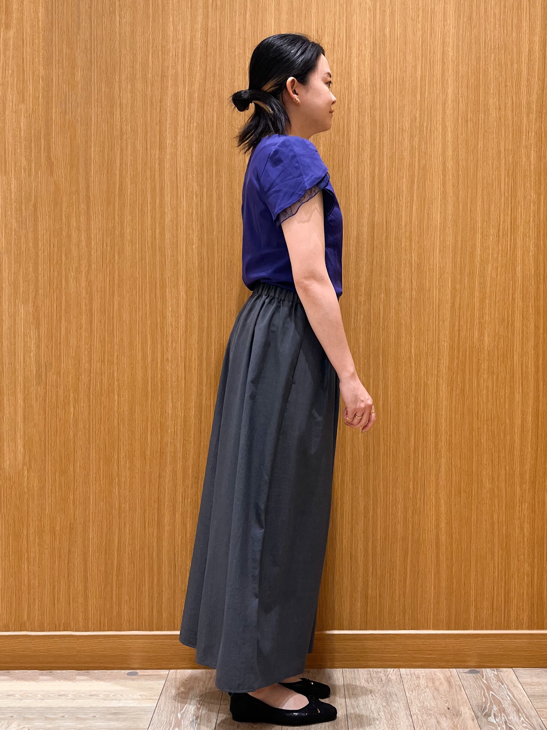 aさんの「OPAQUE.CLIP｜【接触冷感／UVケア】ハートネックレースレイヤードトップス《洗濯機OK／6col》」を使ったコーディネート