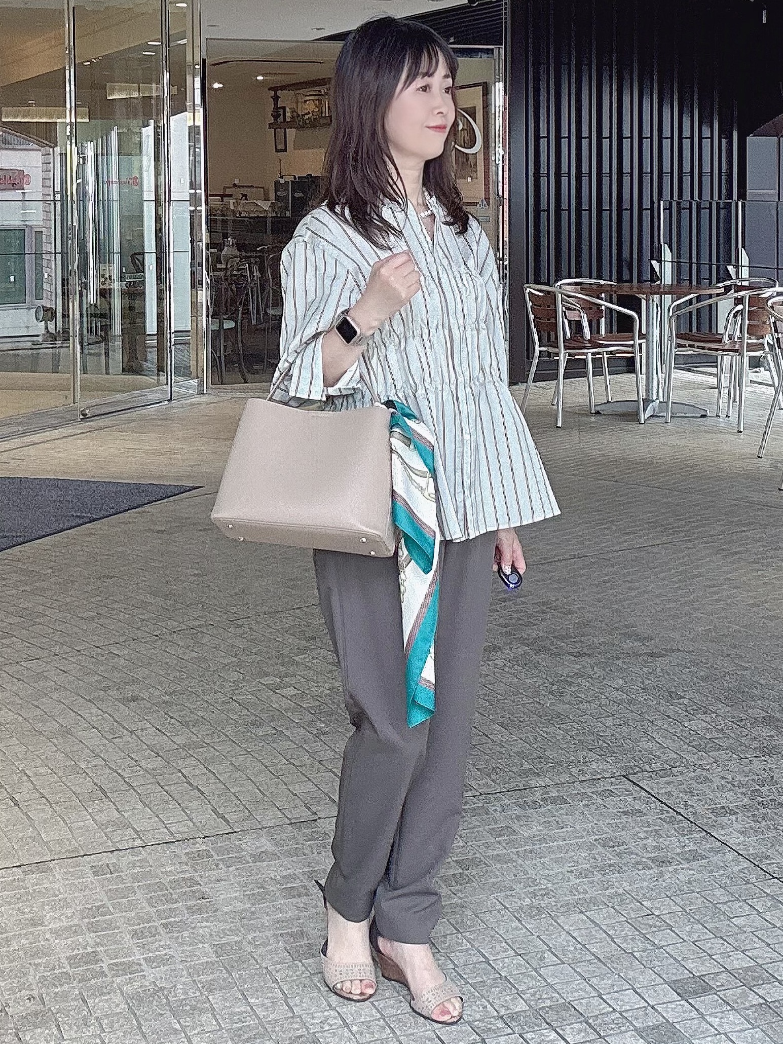 makiさんの「UNTITLED｜【すっきり見え/接触冷感/吸水速乾】クリーンライン パンツ」を使ったコーディネート