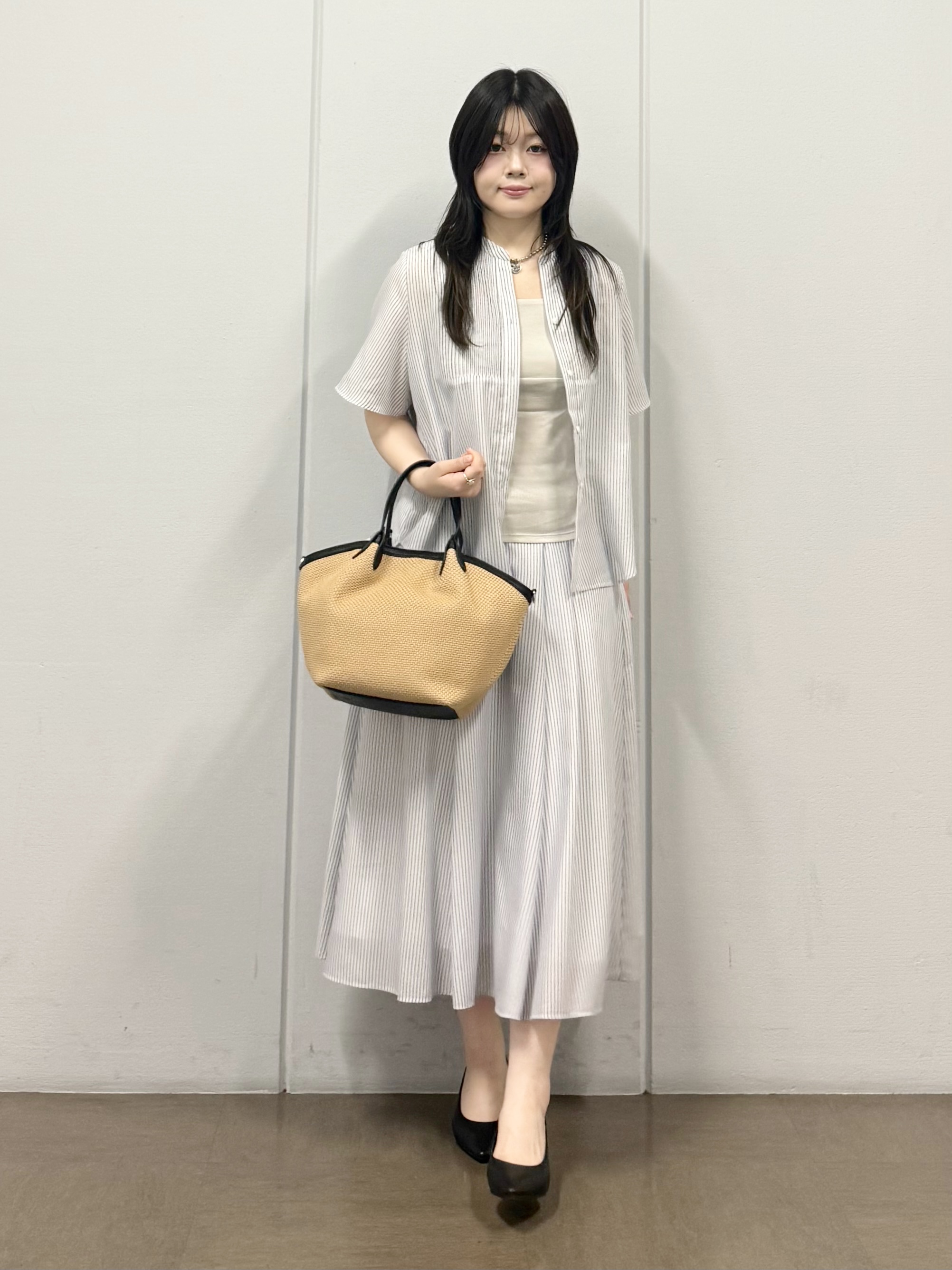 mizukiさんの「INDIVI｜【日本製】ビスチェインナータンクトップ」を使ったコーディネート