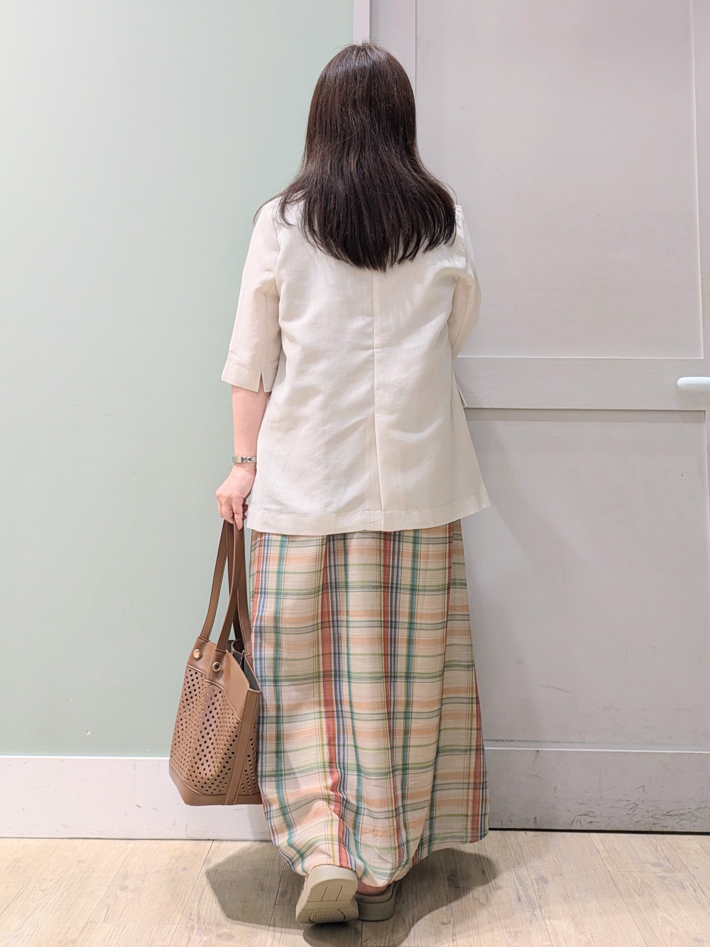 チグ♪さんの「grove｜【洗濯機OK/ひんやり】軽く羽織れるハーフスリーブジャケット」を使ったコーディネート