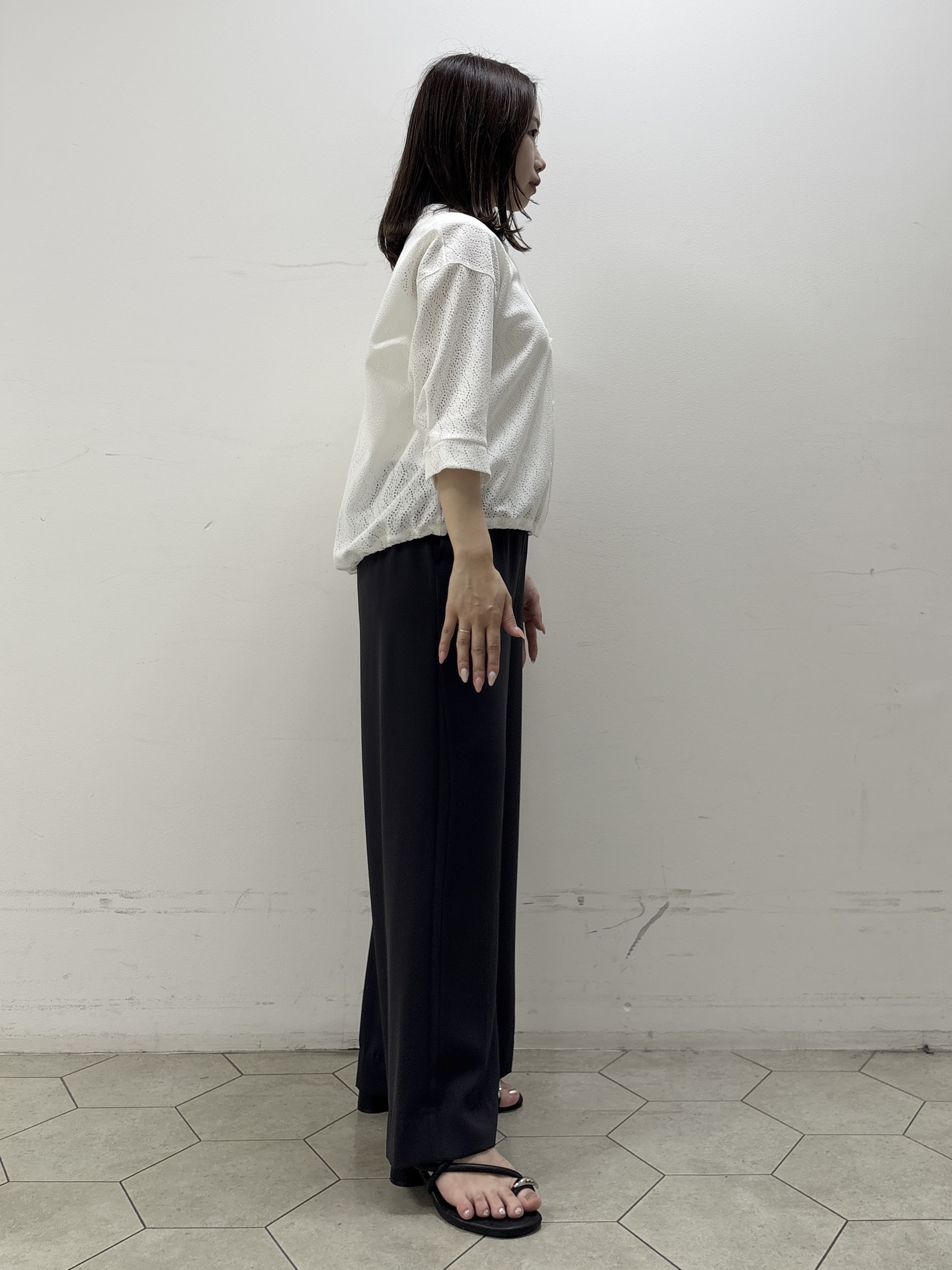 kahoさんの「INDIVI｜【さらっと素材／洗える】キカレースブラウス」を使ったコーディネート