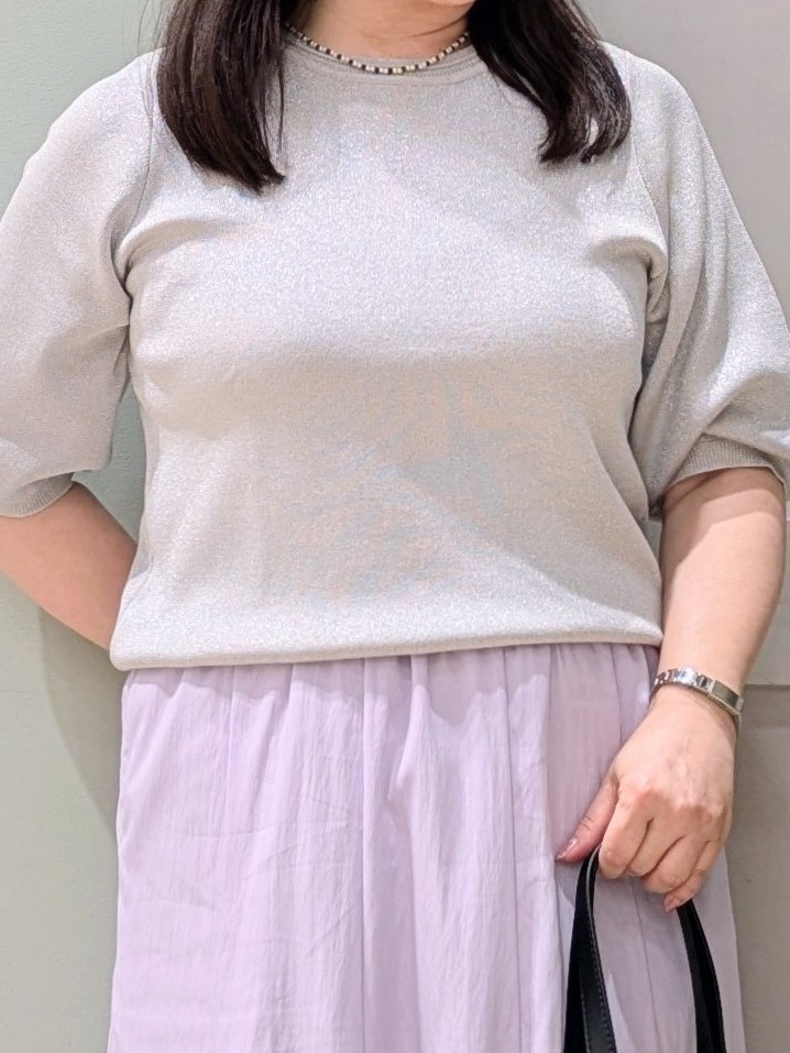 チグ♪さんの「grove｜【シリーズ累計36万枚/UVカット・ひんやり・洗濯機OK】やわらかドライタッチ 五分袖クルーネックニ」を使ったコーディネート