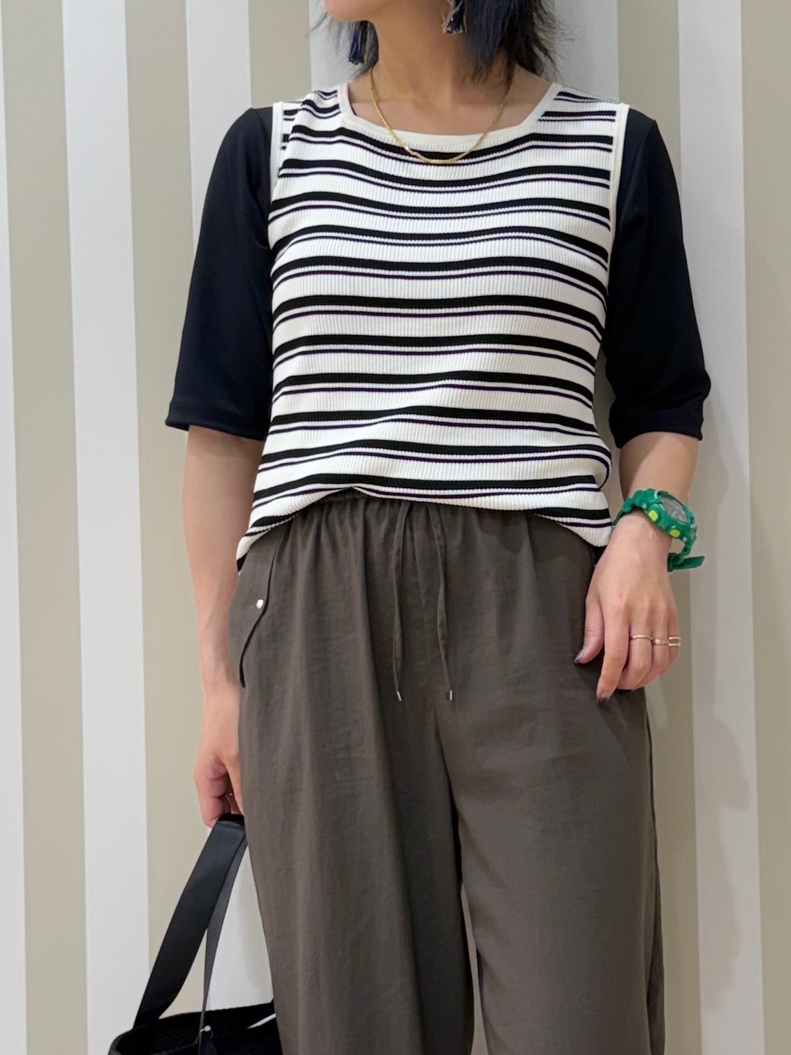 misakiさんの「SHOO･LA･RUE｜【S-LL】見せてもキレイ スクエアネック リブタンクトップ」を使ったコーディネート