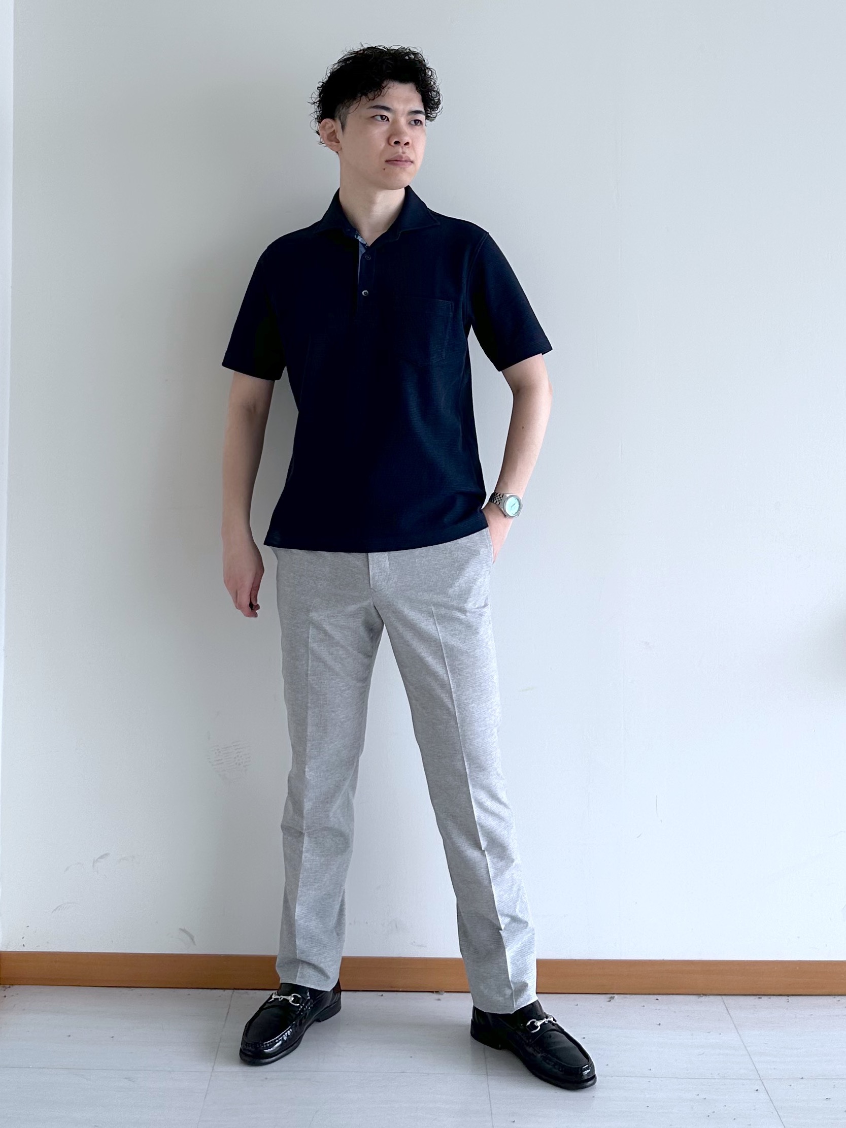 イッシーさんの「TAKEO KIKUCHI｜【抗菌防臭】ステイフレッシュ ポロシャツ」を使ったコーディネート