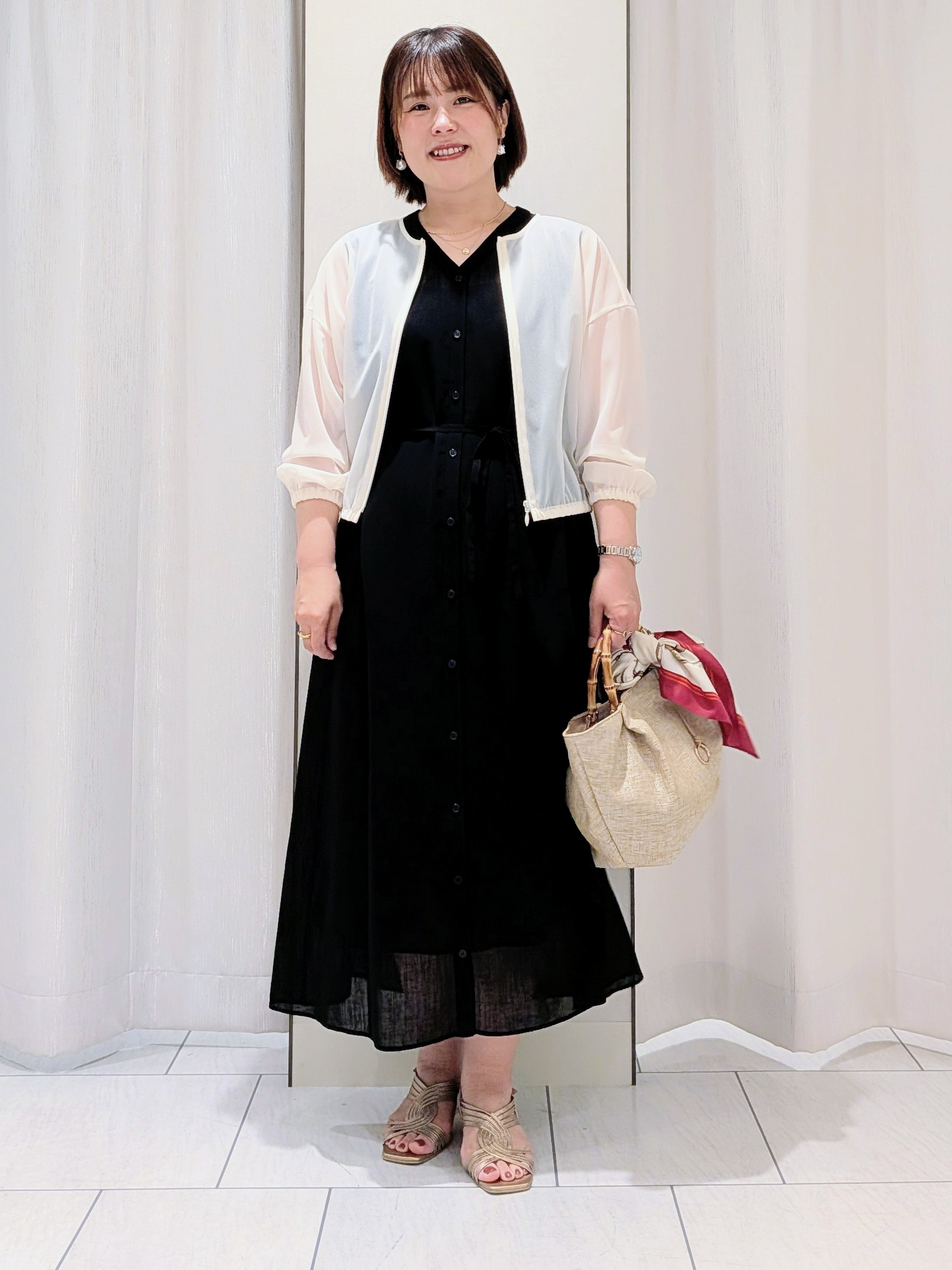 Onumaさんの「UNTITLED｜トリコットシアーブラウス」を使ったコーディネート