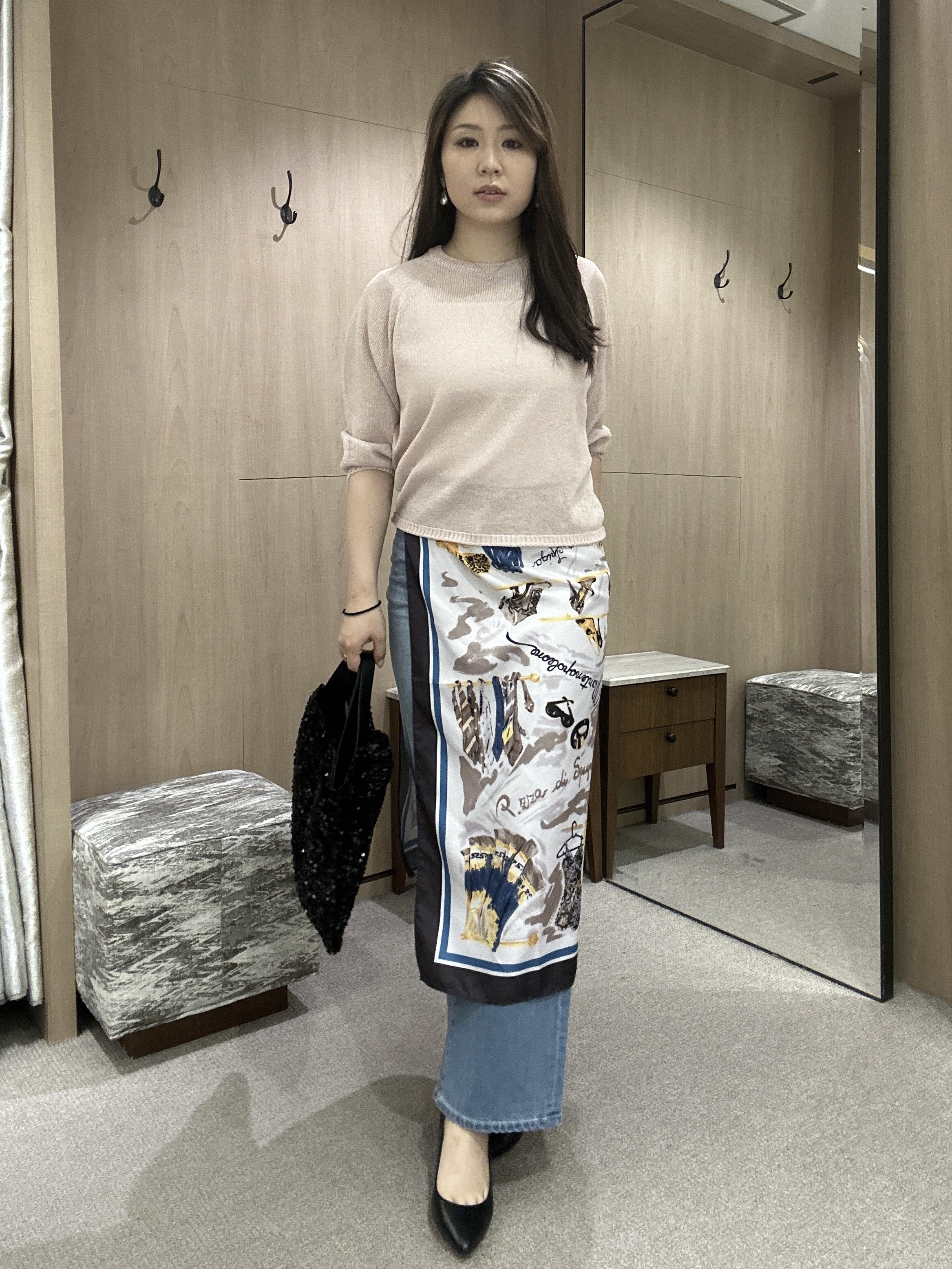 YURIさんの「UNTITLED｜【洗える/ゆったり】クルーネックドライニット」を使ったコーディネート