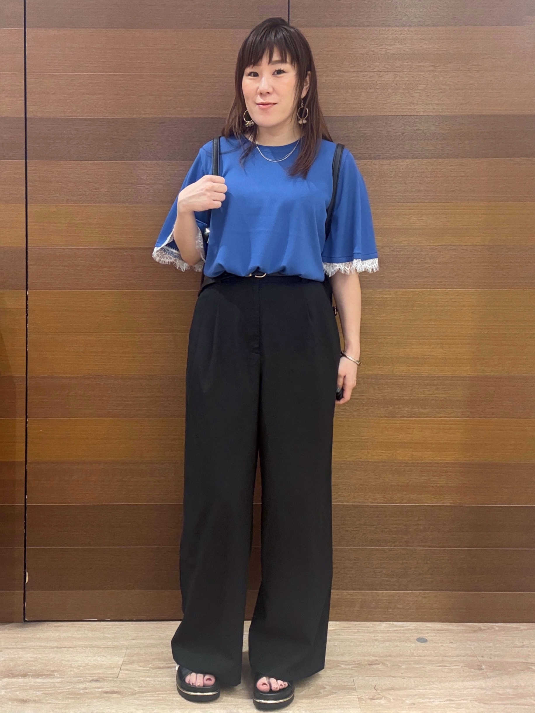 maichiさんの「OPAQUE.CLIP｜【遮熱性】袖口レース フレアスリーブニット《洗濯機OK／抗ピル》」を使ったコーディネート