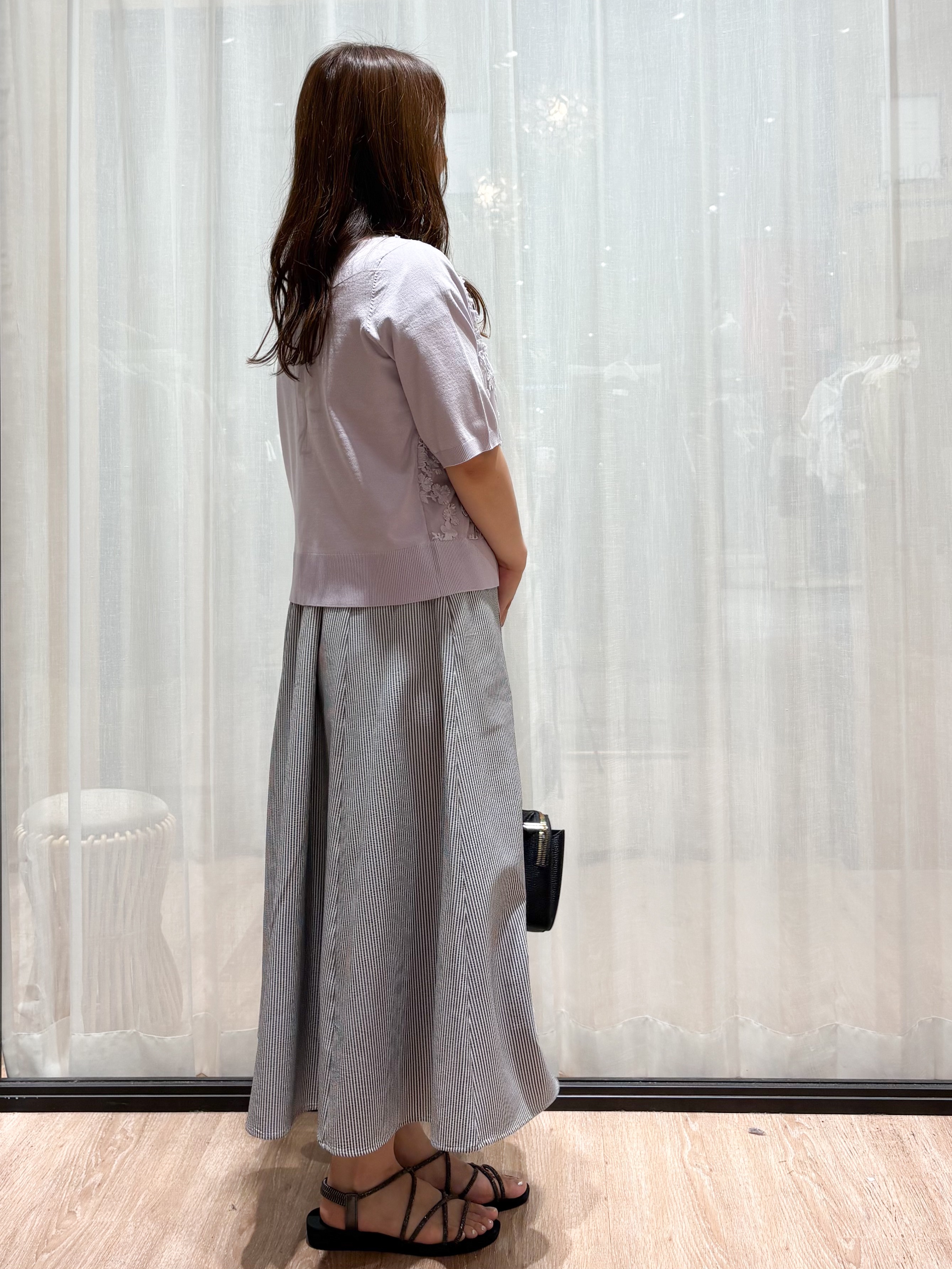 かなさんの「OPAQUE.CLIP｜フロントレースニットカーディガン【洗える】」を使ったコーディネート