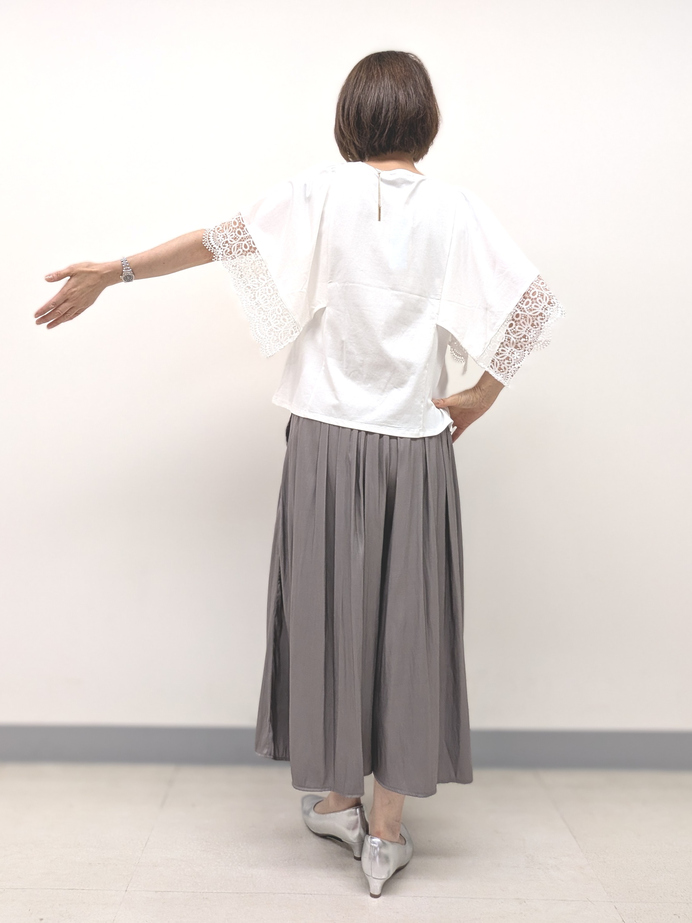 Ariさんの「Reflect｜【UVカット／接触冷感】スカラップレースジャージカットソー」を使ったコーディネート