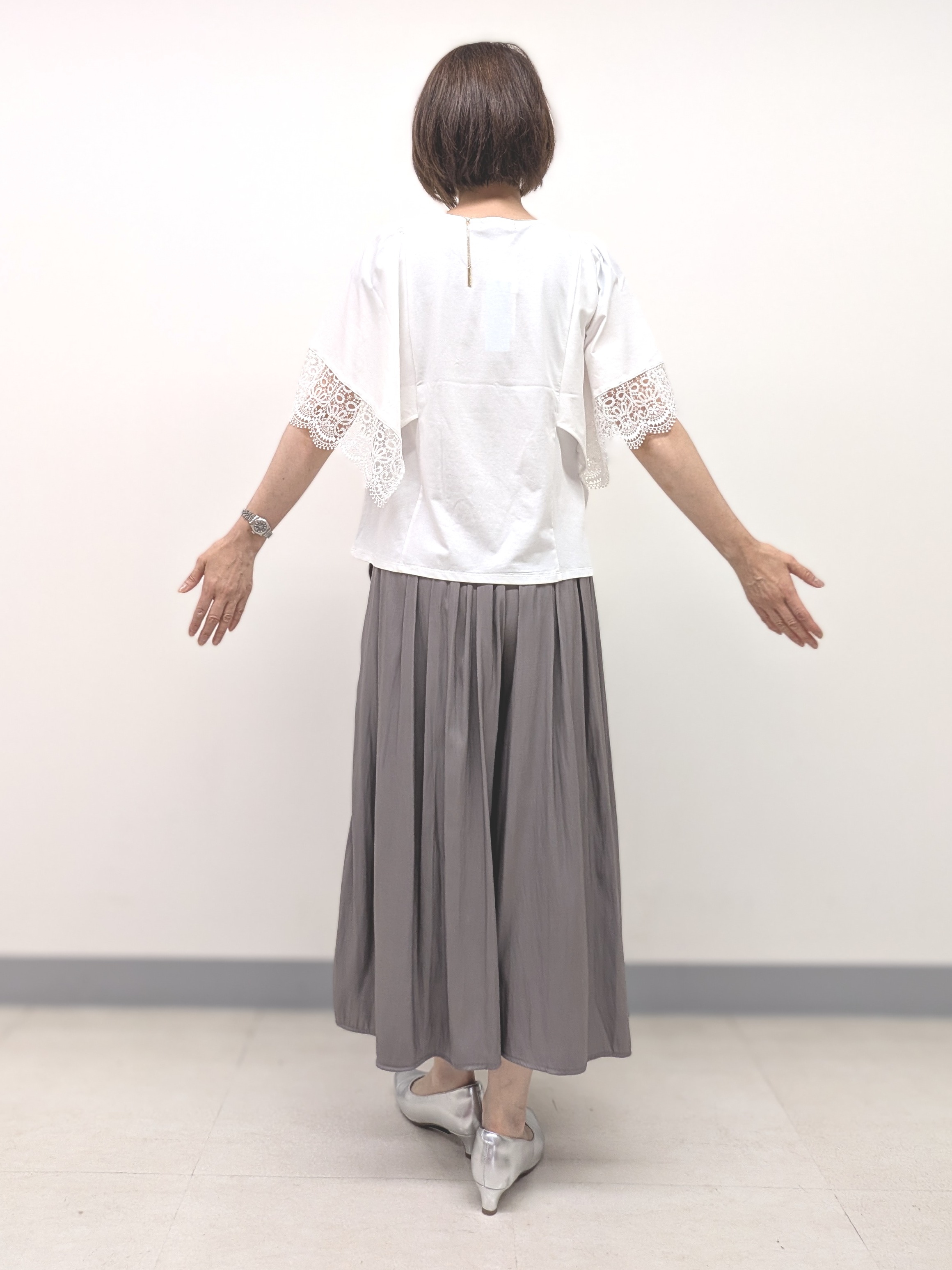 Ariさんの「Reflect｜【UVカット／接触冷感】スカラップレースジャージカットソー」を使ったコーディネート
